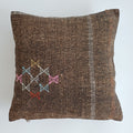 Moroccan Handmade Brown Cactus Silk Cushion Cover 16''x16'' / 40x40 CM