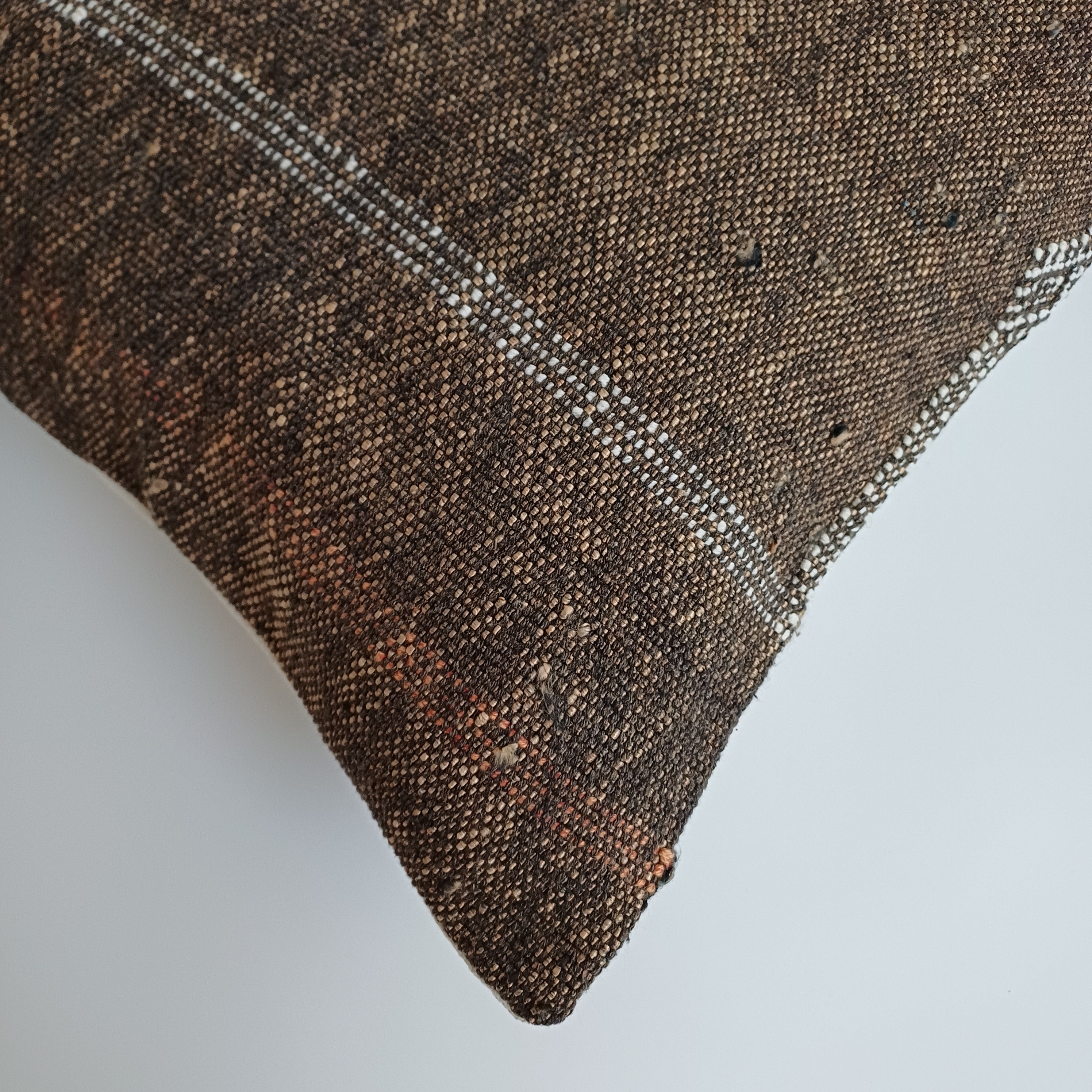 Moroccan Handmade Brown Cactus Silk Cushion Cover 16''x16'' / 40x40 CM