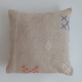 Moroccan Handmade Oatmeal Cactus Silk Cushion Cover 16''x16'' / 40x40 CM