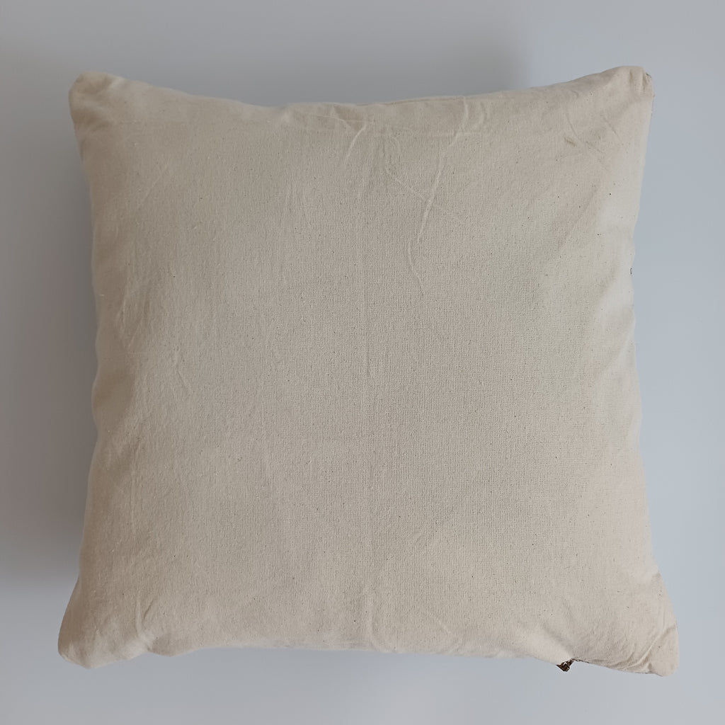 Moroccan Handmade Oatmeal Cactus Silk Cushion Cover 16''x16'' / 40x40 CM