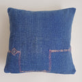 Moroccan Handmade Blue Cactus Silk Cushion Cover 16''x16'' / 40x40 CM