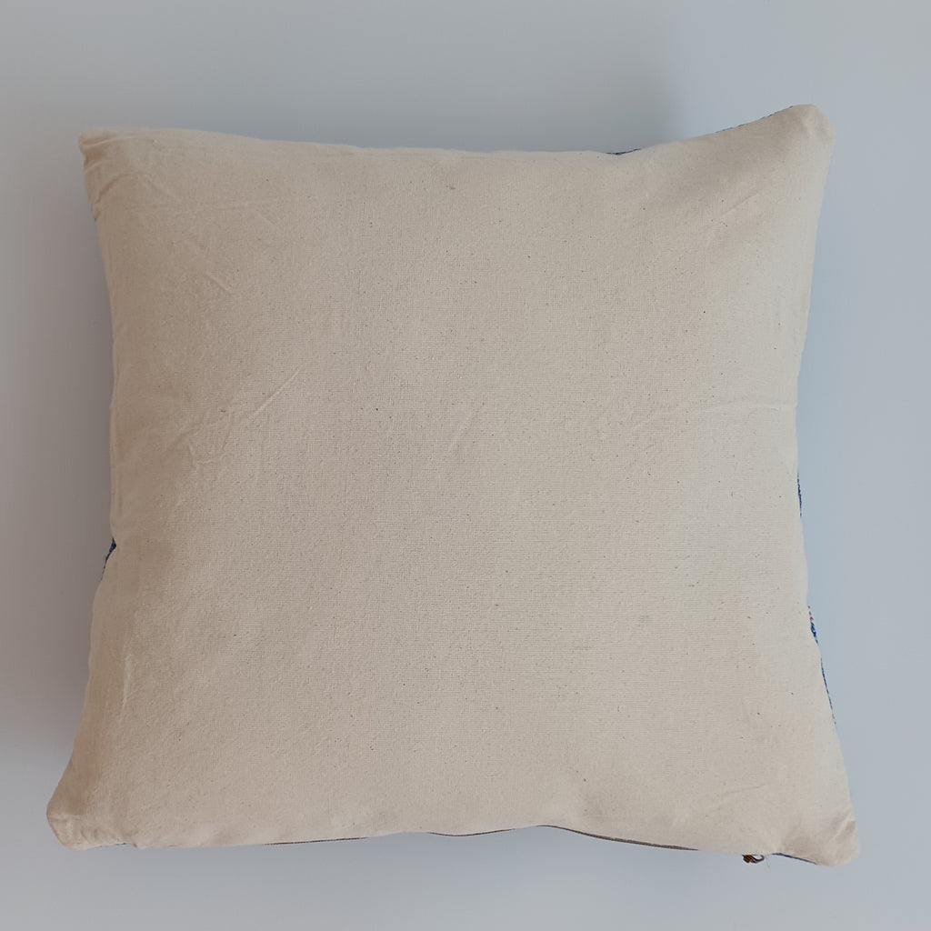 Moroccan Handmade Blue Cactus Silk Cushion Cover 16''x16'' / 40x40 CM