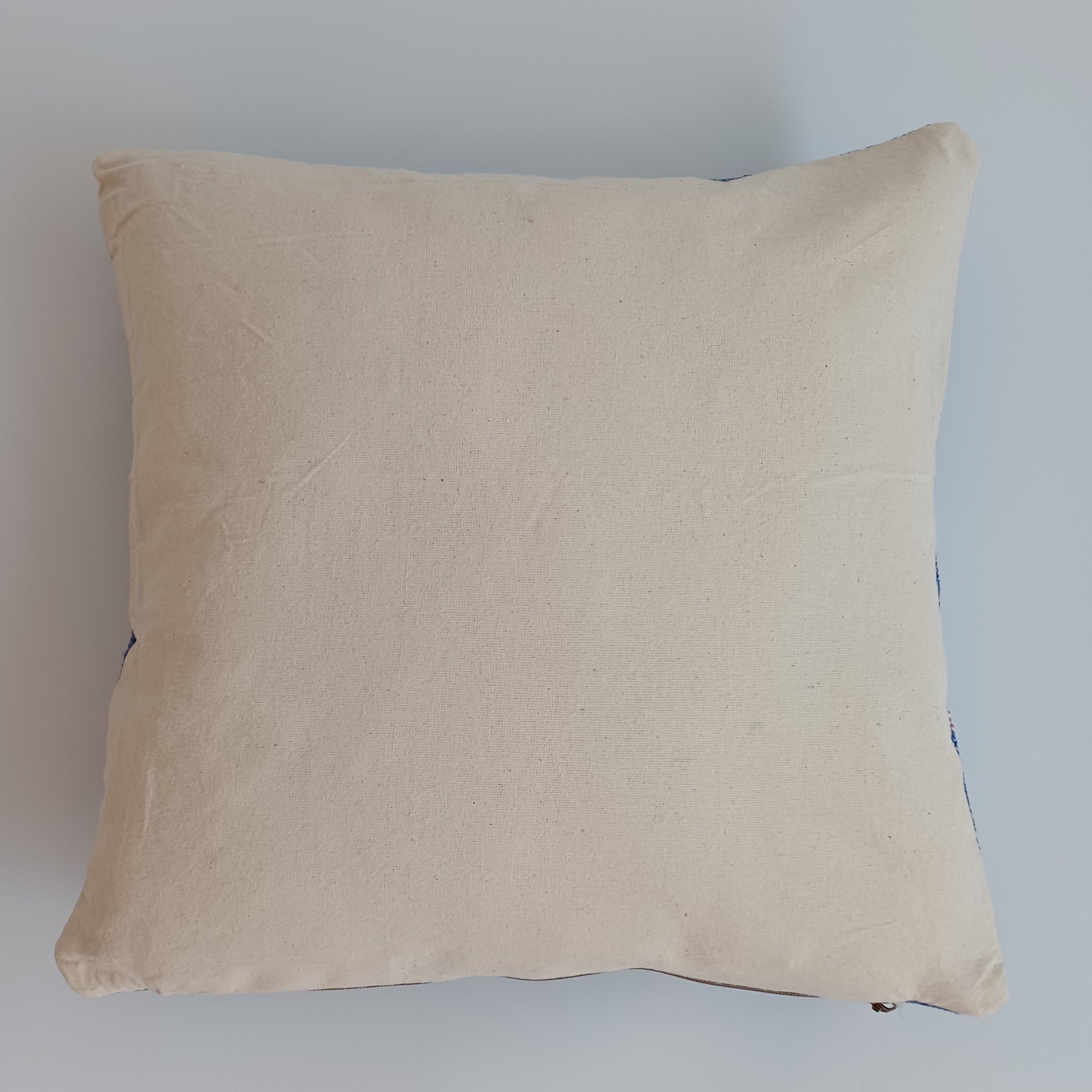 Moroccan Handmade Blue Cactus Silk Cushion Cover 16''x16'' / 40x40 CM