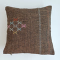 Moroccan Handmade Brown Cactus Silk Cushion Cover 16''x16'' / 40x40 CM
