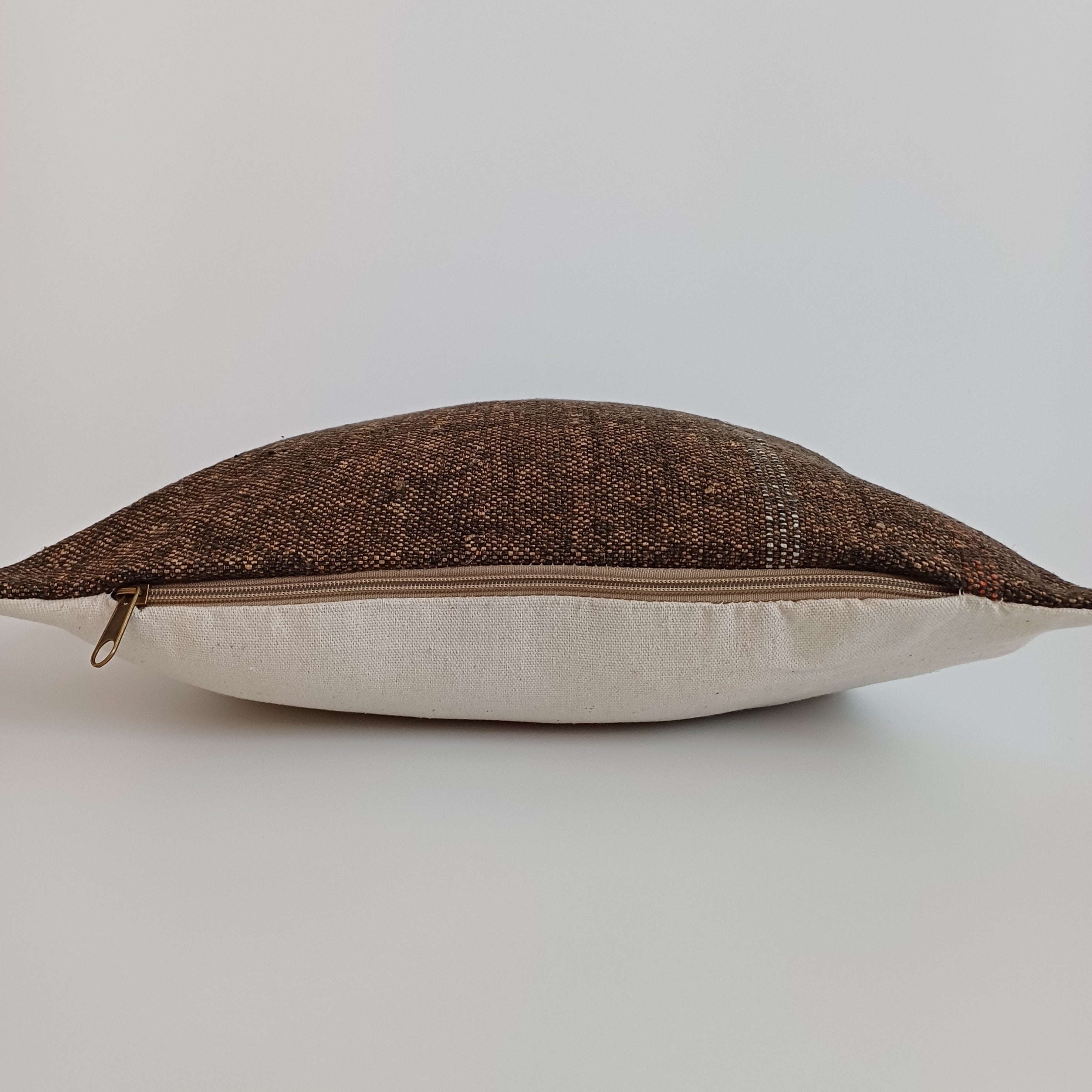Moroccan Handmade Brown Cactus Silk Cushion Cover 16''x16'' / 40x40 CM