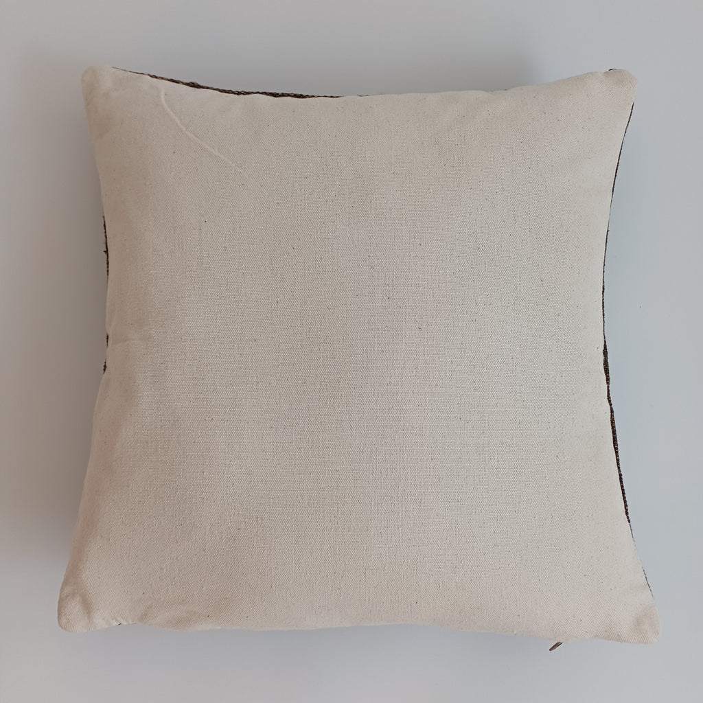Moroccan Handmade Brown Cactus Silk Cushion Cover 16''x16'' / 40x40 CM