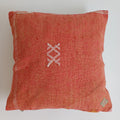 Moroccan Handmade Orange Cactus Silk Cushion Cover 16''x16'' / 40x40 CM