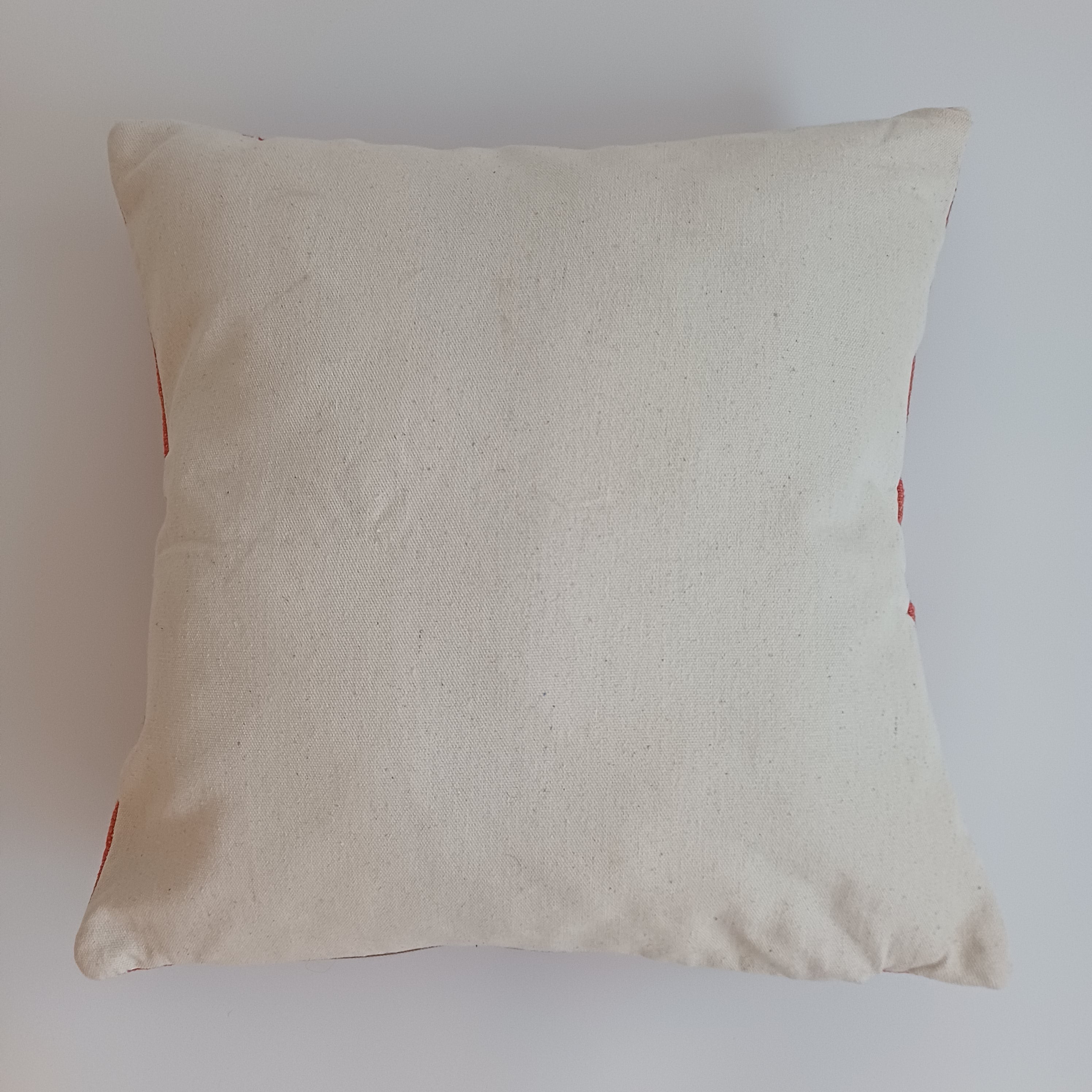 Moroccan Handmade Orange Cactus Silk Cushion Cover 16''x16'' / 40x40 CM