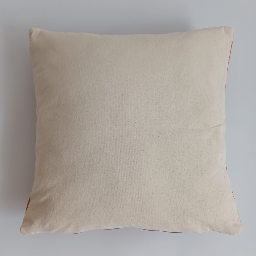 Moroccan Handmade Orange Cactus Silk Cushion Cover 16''x16'' / 40x40 CM
