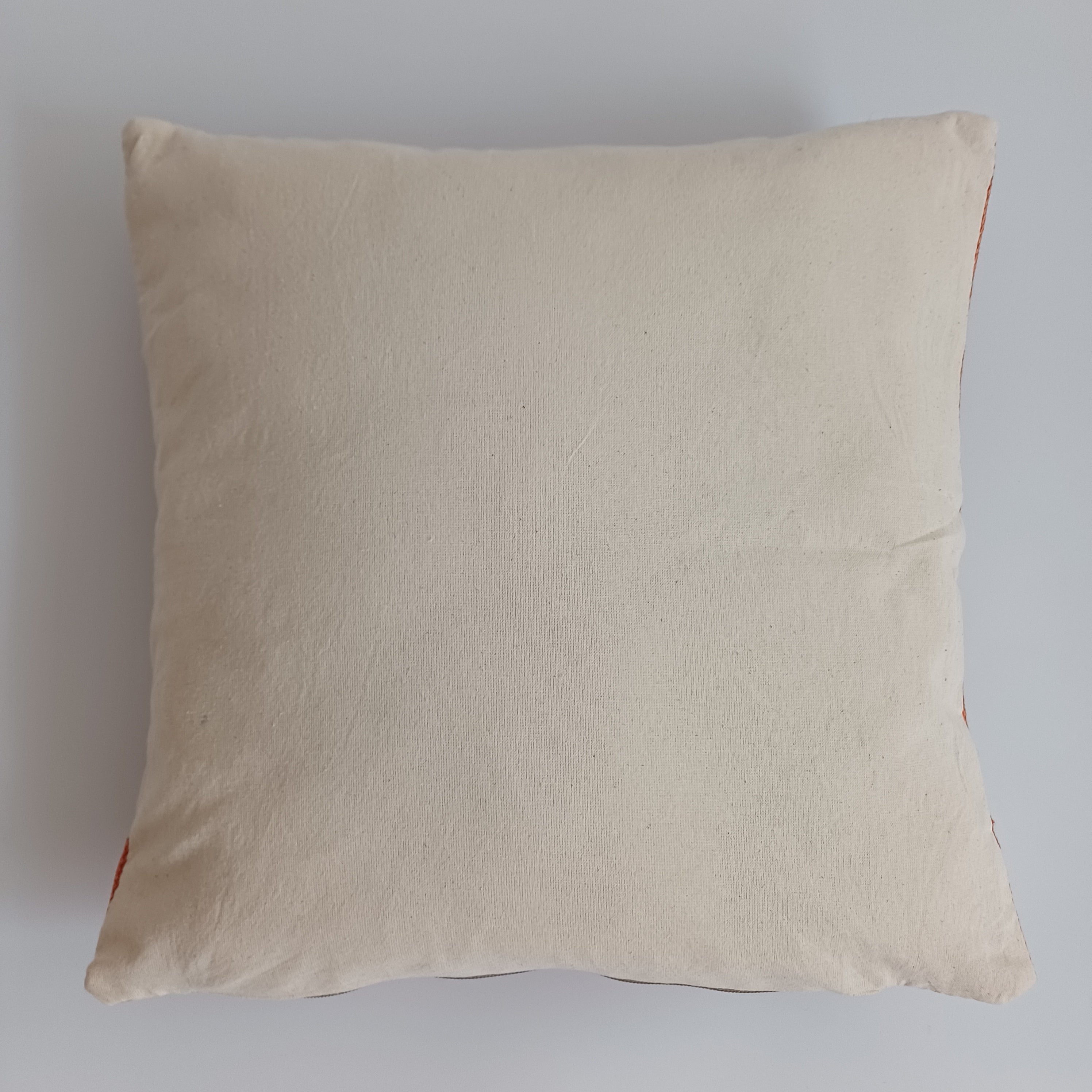 Moroccan Handmade Orange Cactus Silk Cushion Cover 16''x16'' / 40x40 CM