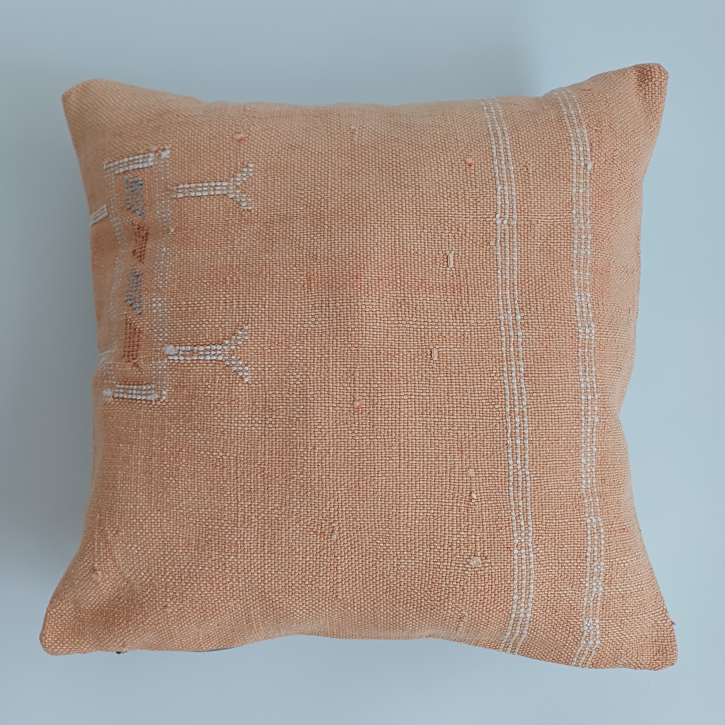 Moroccan Handmade Orange Cactus Silk Cushion Cover 16''x16'' / 40x40 CM