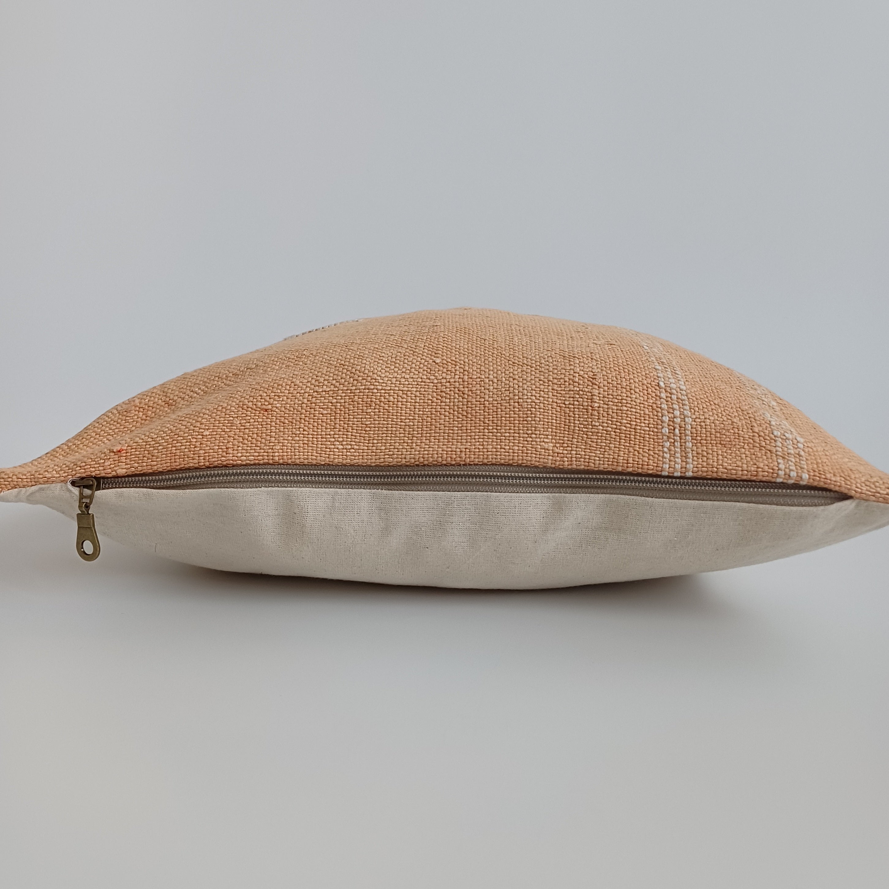 Moroccan Handmade Orange Cactus Silk Cushion Cover 16''x16'' / 40x40 CM