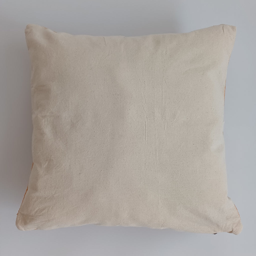 Moroccan Handmade Orange Cactus Silk Cushion Cover 16''x16'' / 40x40 CM