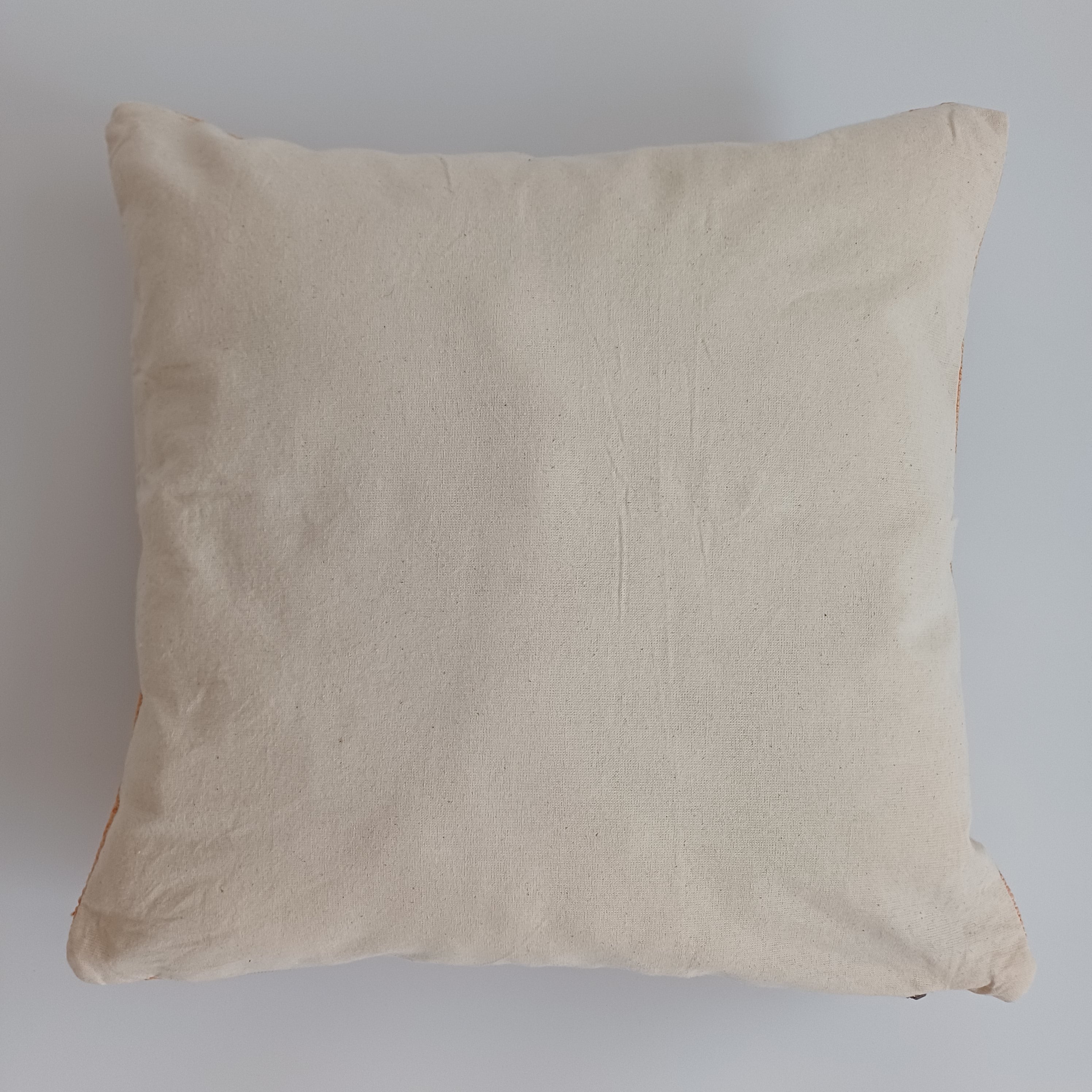 Moroccan Handmade Orange Cactus Silk Cushion Cover 16''x16'' / 40x40 CM