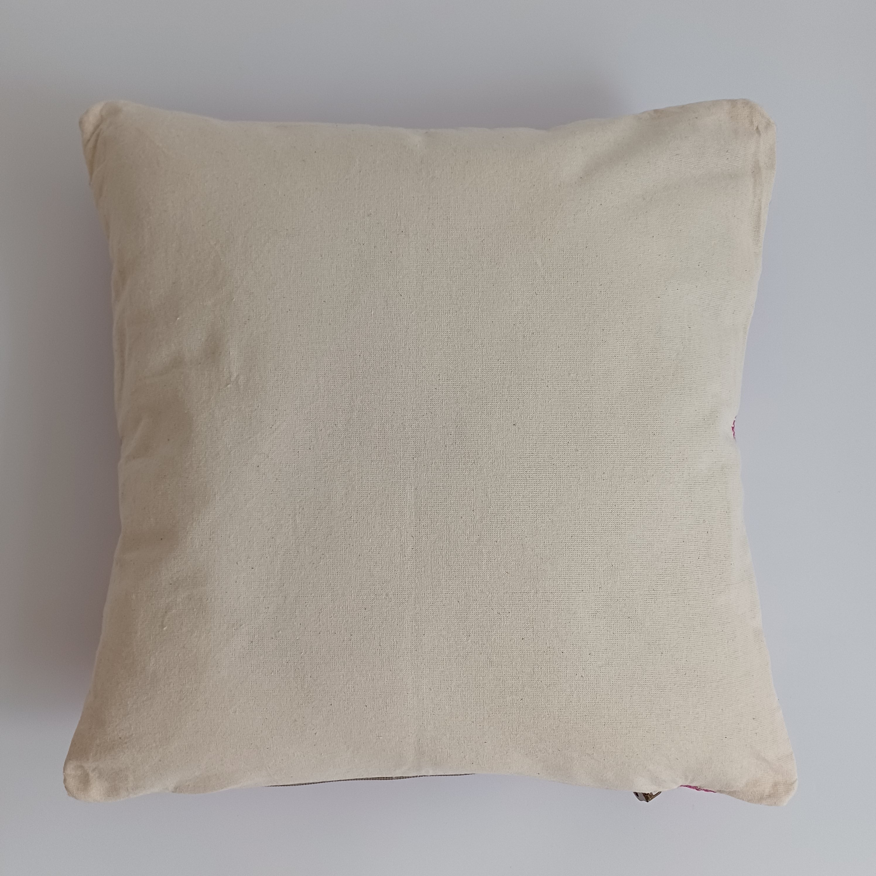 Moroccan Handmade Pink Cactus Silk Cushion Cover 16''x16'' / 40x40 CM