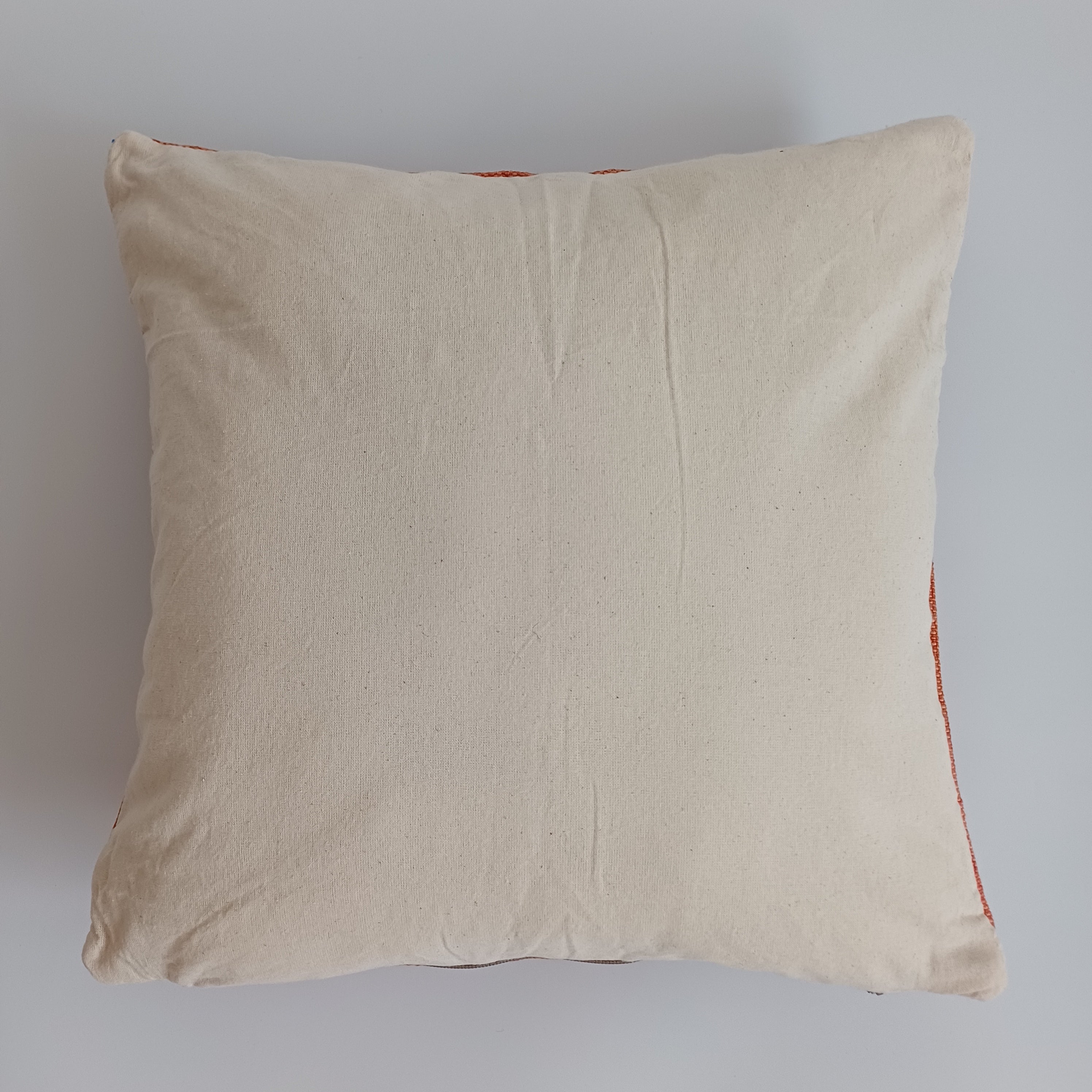 Moroccan Handmade Orange Cactus Silk Cushion Cover 16''x16'' / 40x40 CM