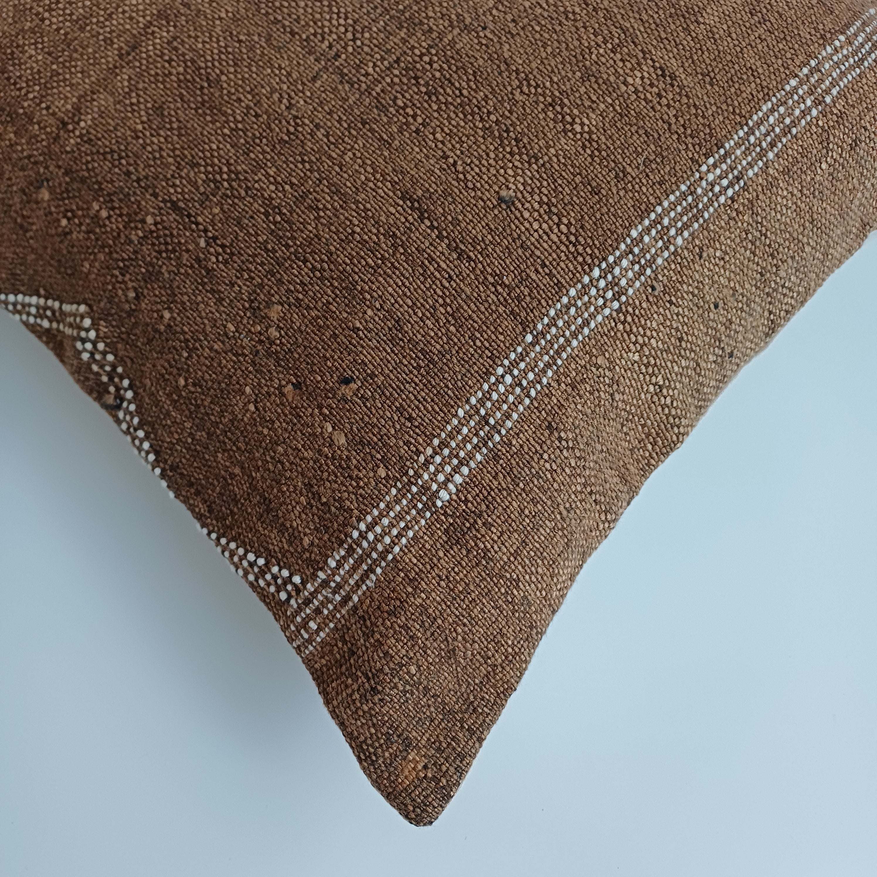 Moroccan Handmade Brown Cactus Silk Cushion Cover 16''x16'' / 40x40 CM