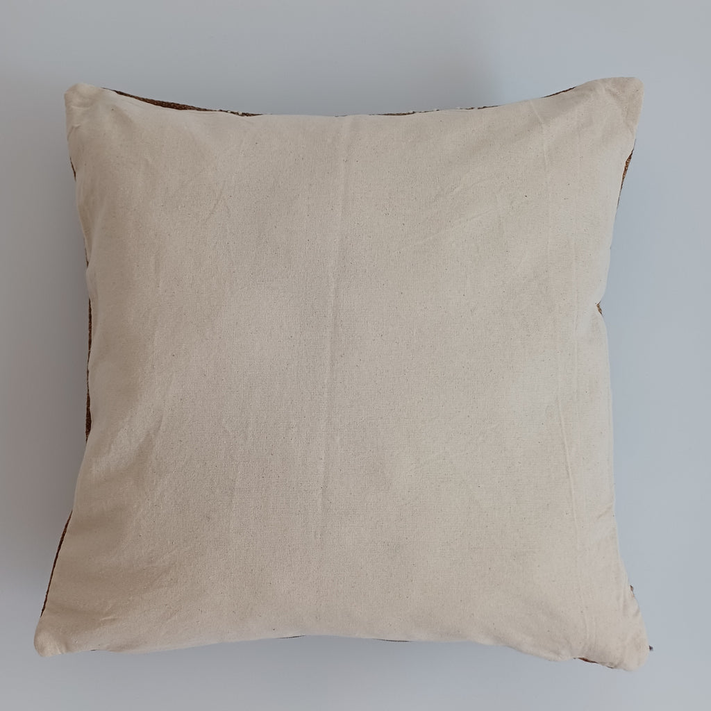 Moroccan Handmade Brown Cactus Silk Cushion Cover 16''x16'' / 40x40 CM