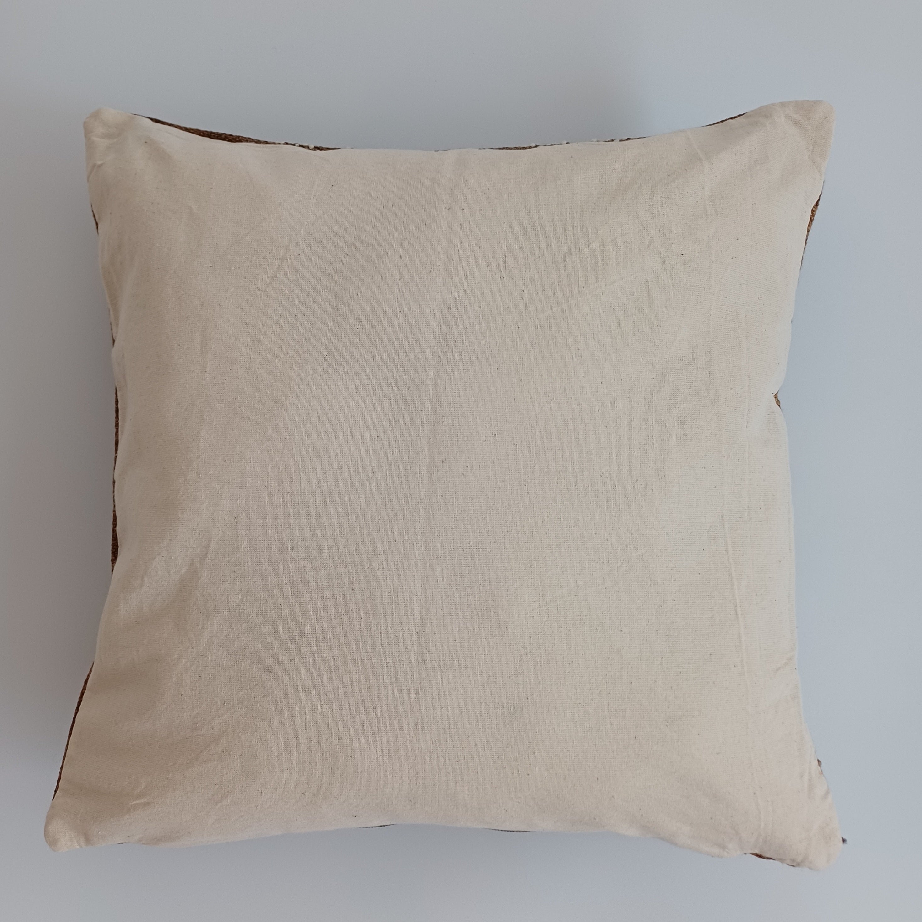 Moroccan Handmade Brown Cactus Silk Cushion Cover 16''x16'' / 40x40 CM