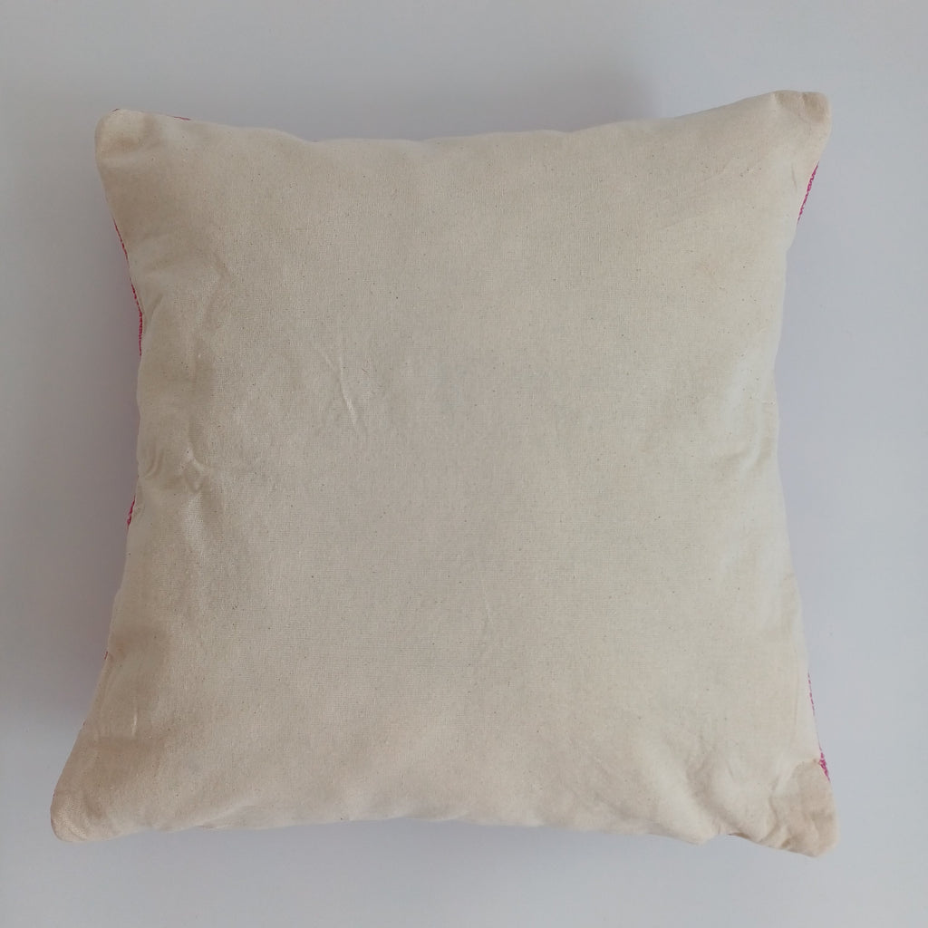 Moroccan Handmade Pink Cactus Silk Cushion Cover 16''x16'' / 40x40 CM