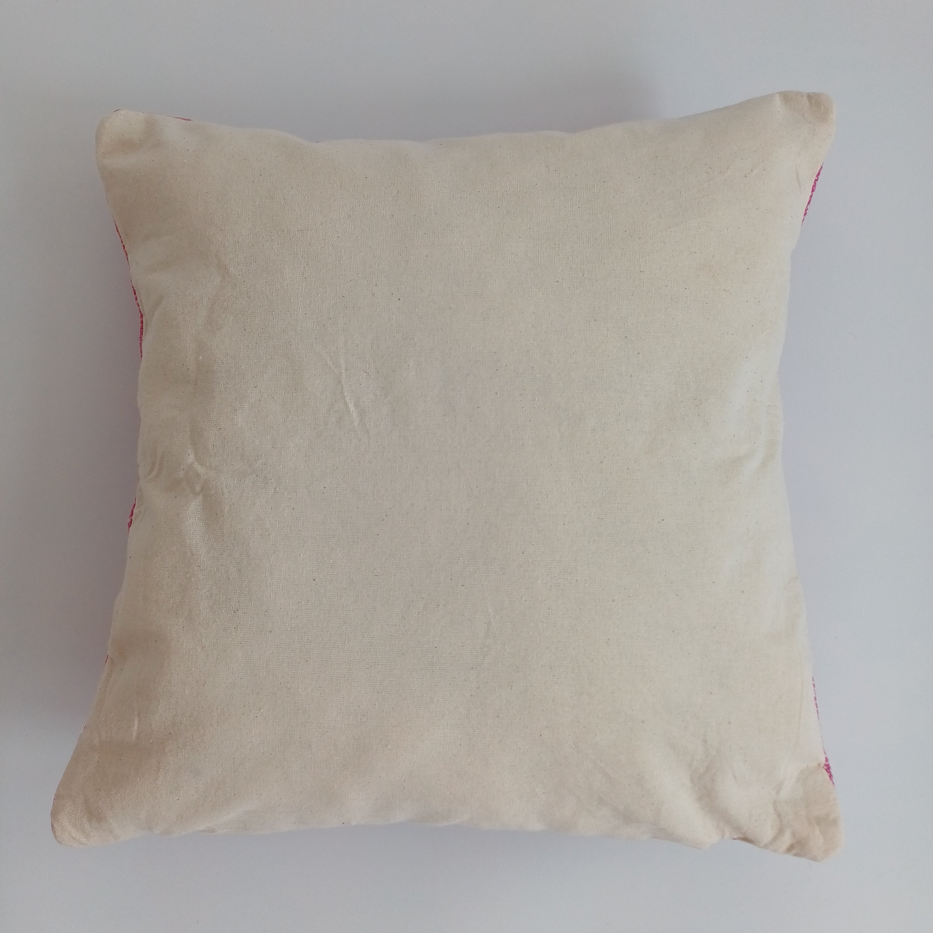 Moroccan Handmade Pink Cactus Silk Cushion Cover 16''x16'' / 40x40 CM