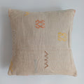 Moroccan Handmade Oatmeal Cactus Silk Cushion Cover 16''x16'' / 40x40 CM