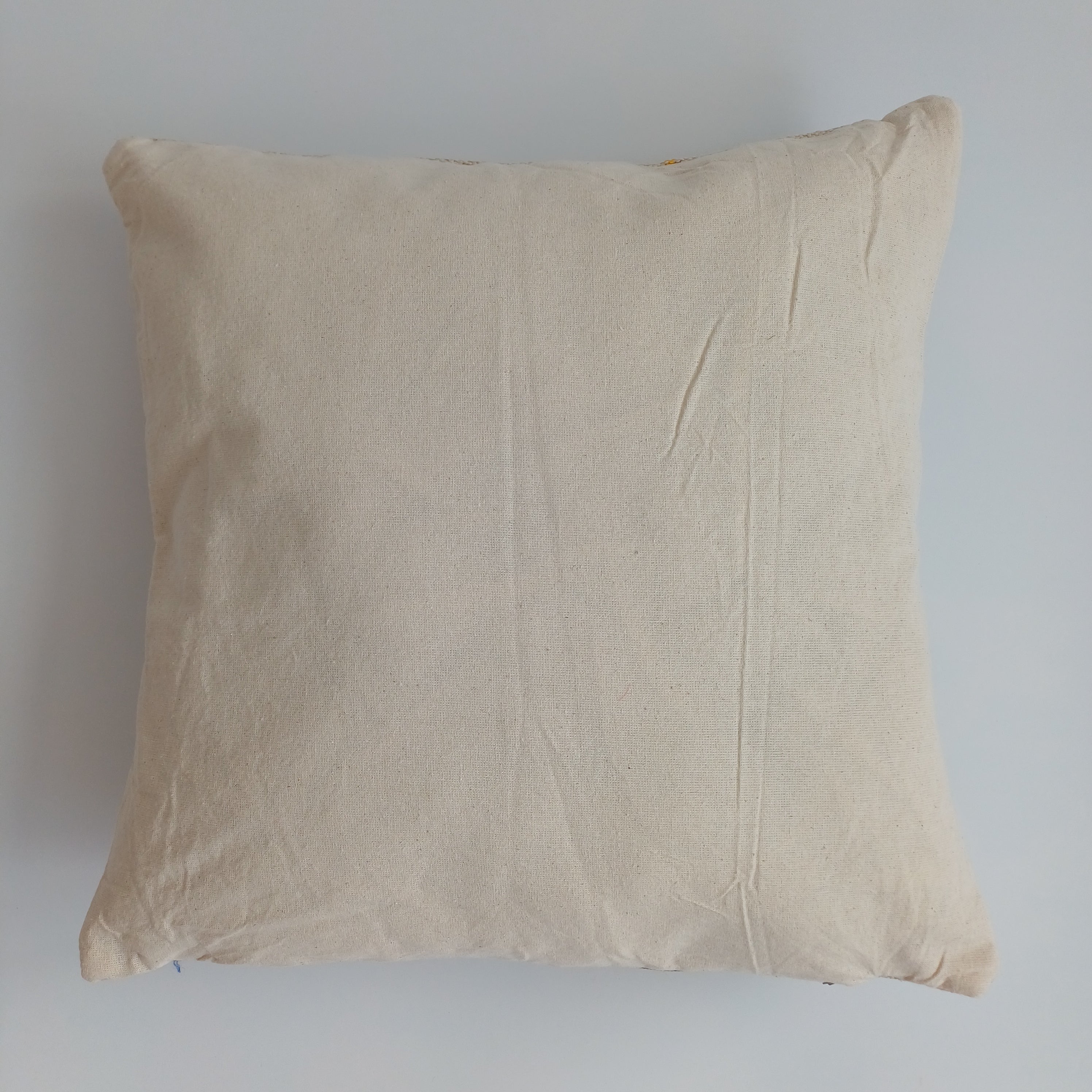 Moroccan Handmade Oatmeal Cactus Silk Cushion Cover 16''x16'' / 40x40 CM