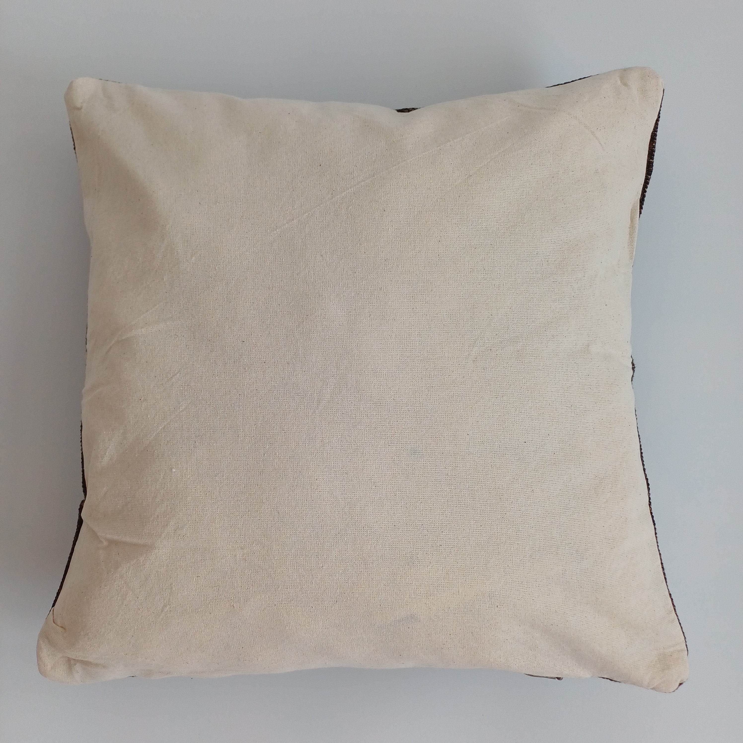 Moroccan Handmade Brown Cactus Silk Cushion Cover 16''x16'' / 40x40 CM