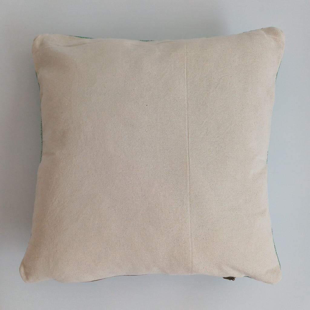 Moroccan Handmade Green Cactus Silk Cushion Cover 16''x16'' / 40x40 CM