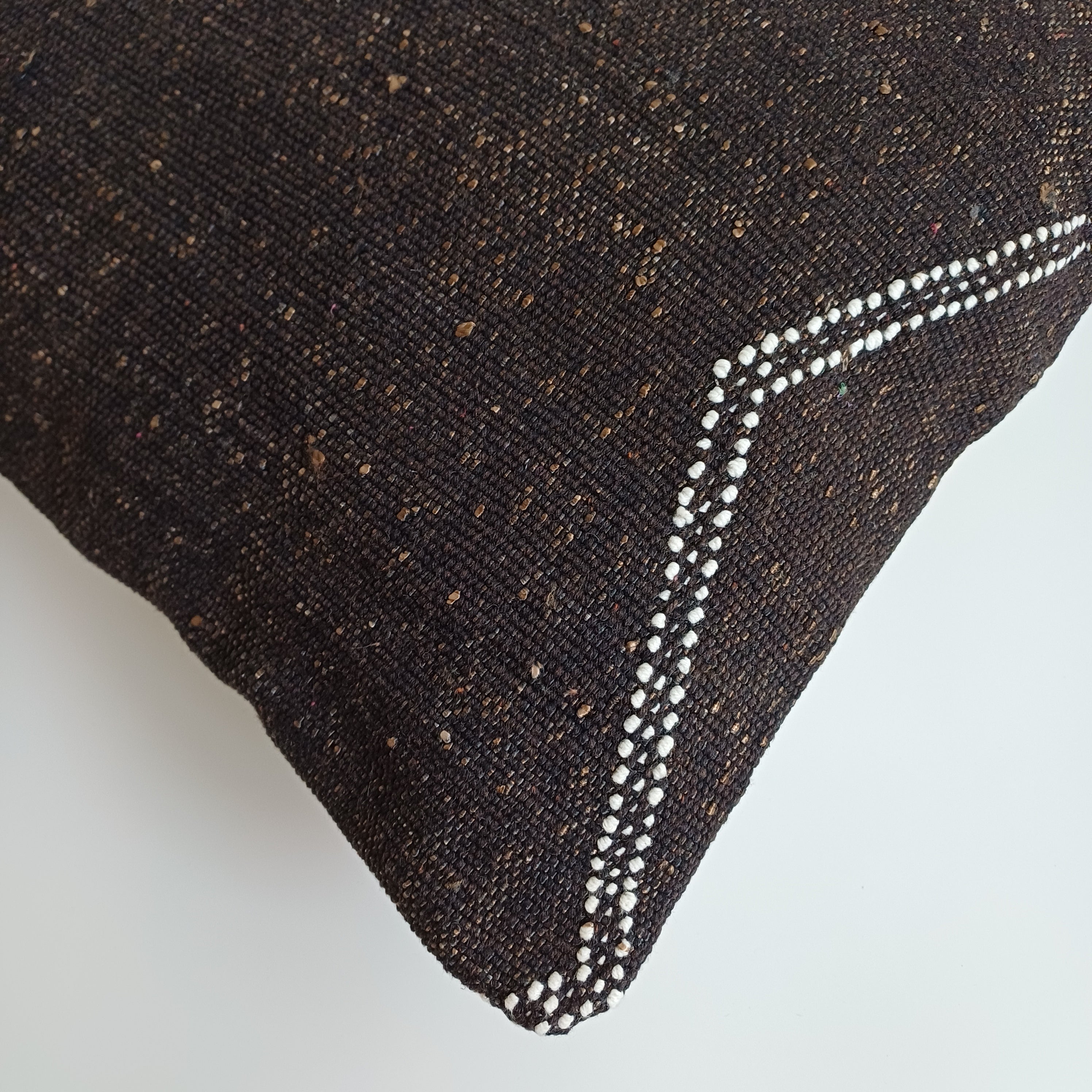 Moroccan Handmade Brown Cactus Silk Cushion Cover 16''x16'' / 40x40 CM