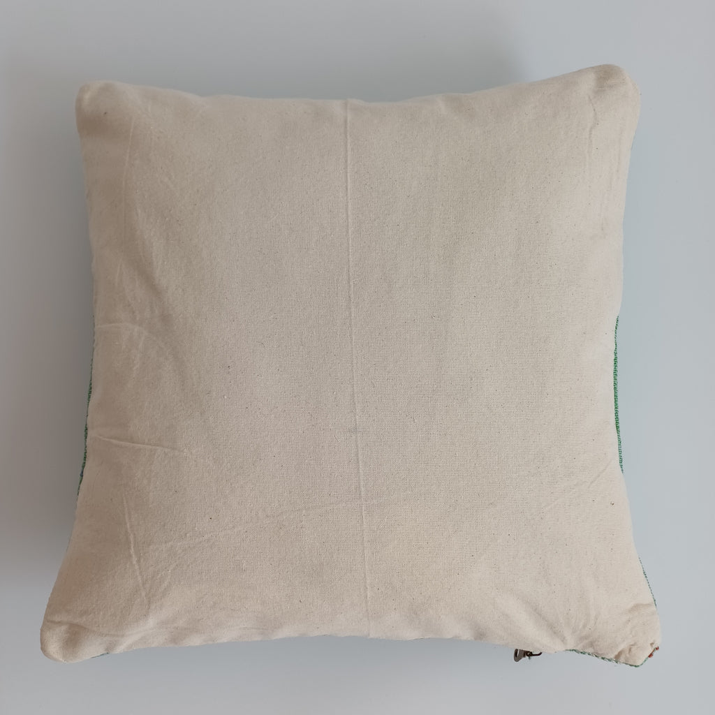 Moroccan Handmade Green Cactus Silk Cushion Cover 16''x16'' / 40x40 CM