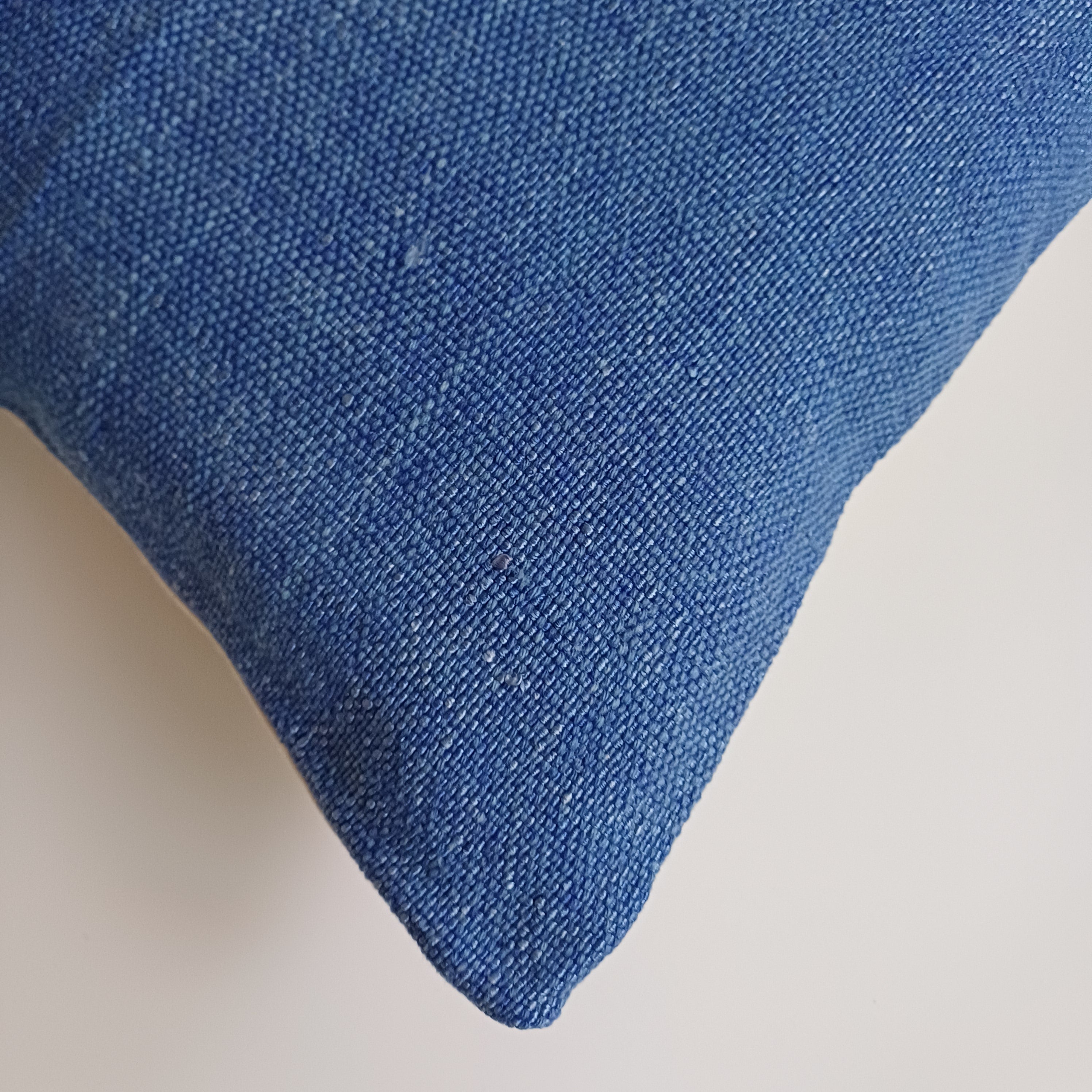 Moroccan Handmade Dark Blue Cactus Silk Cushion Cover 16''x16'' / 40x40 CM