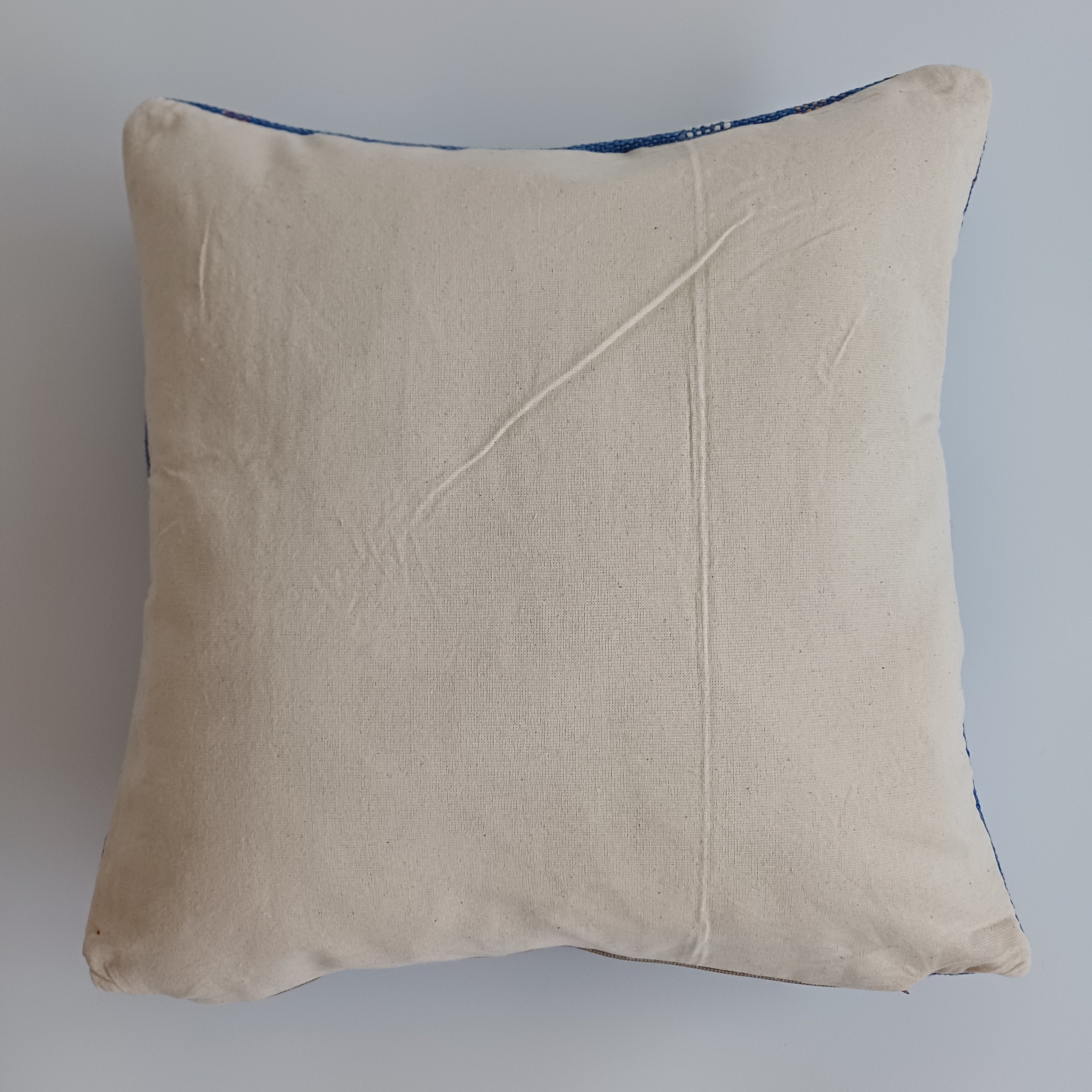 Moroccan Handmade Dark Blue Cactus Silk Cushion Cover 16''x16'' / 40x40 CM