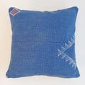 Moroccan Handmade Dark Blue Cactus Silk Cushion Cover 16''x16'' / 40x40 CM