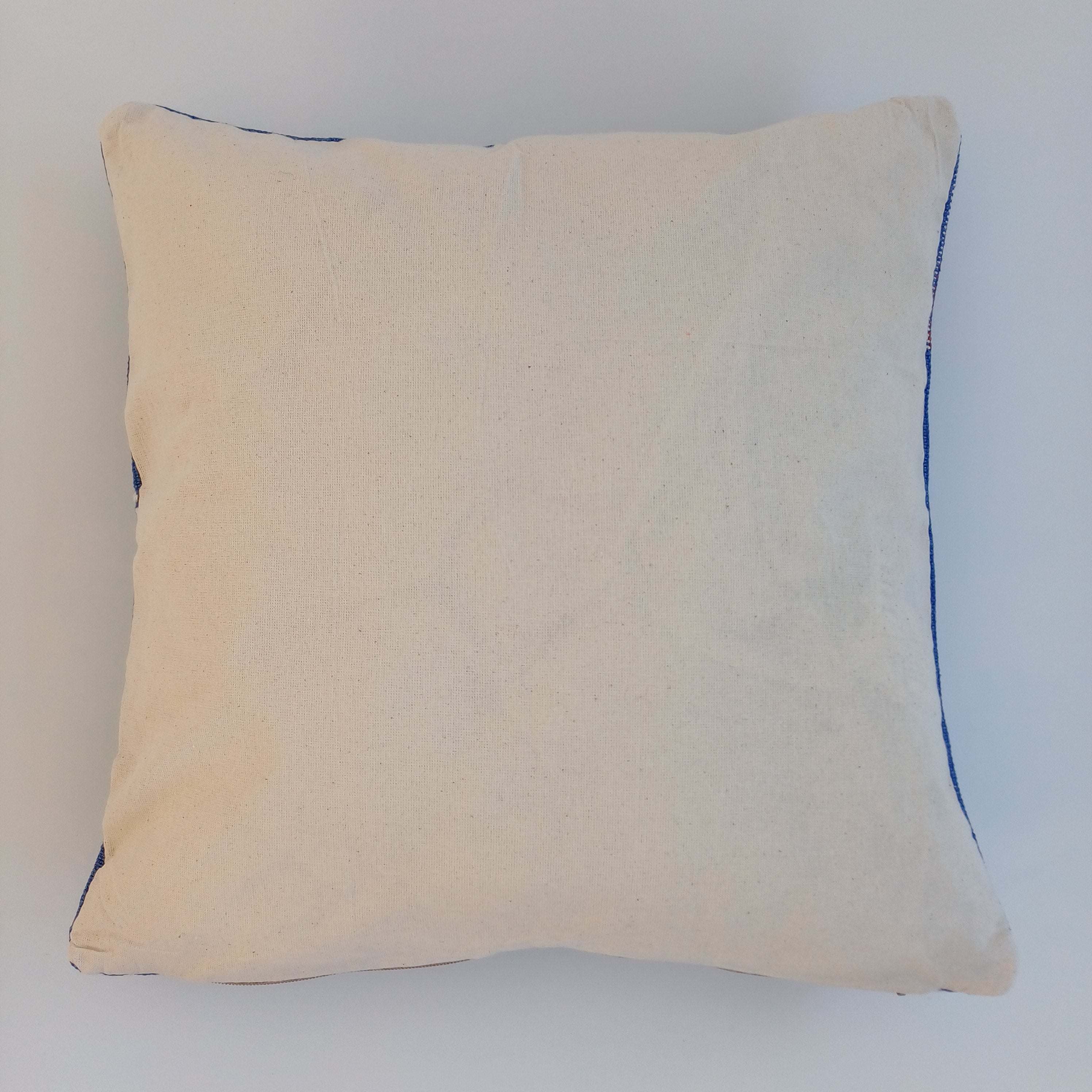 Moroccan Handmade Dark Blue Cactus Silk Cushion Cover 16''x16'' / 40x40 CM