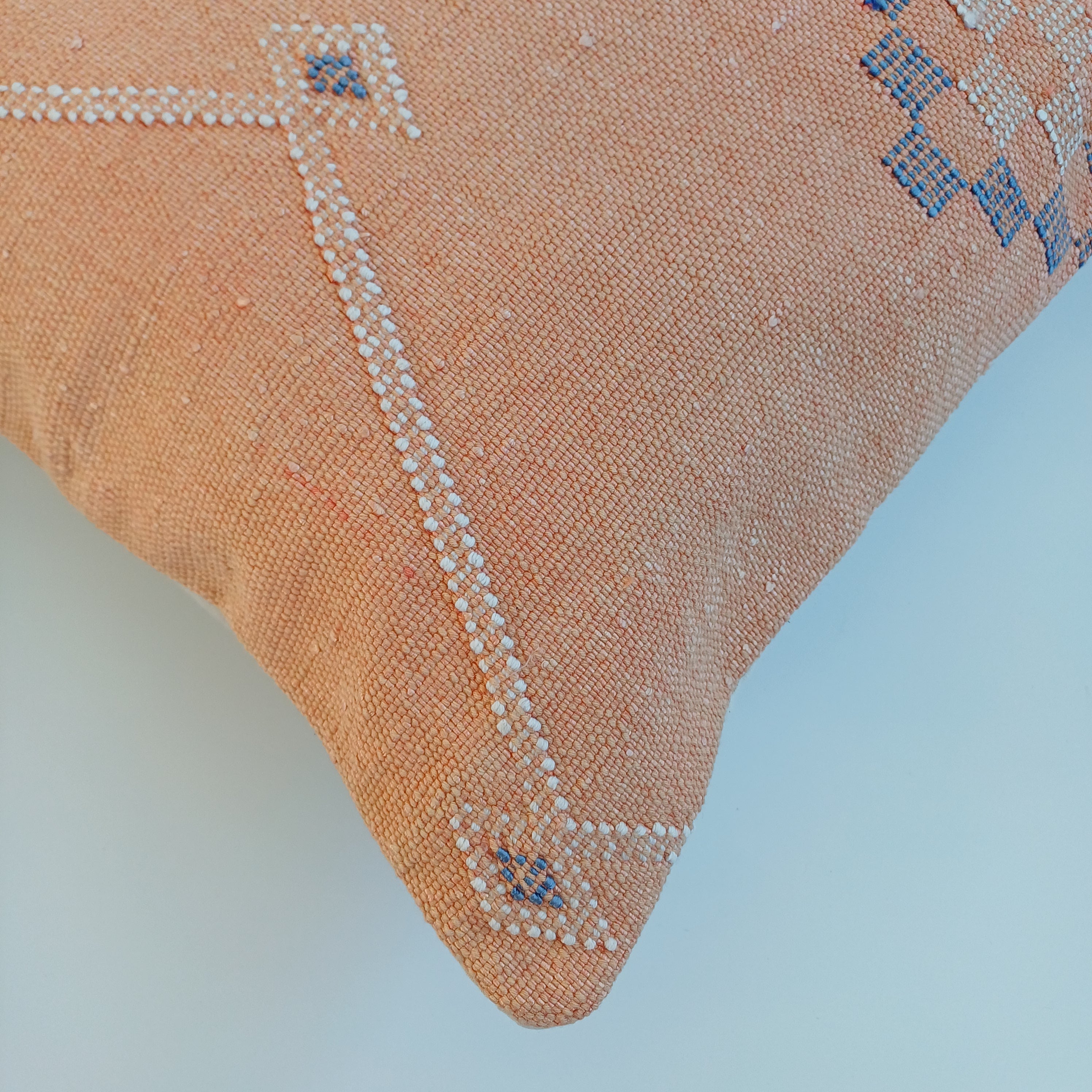 Moroccan Handmade Orange Cactus Silk Cushion Cover 16''x16'' / 40x40 CM