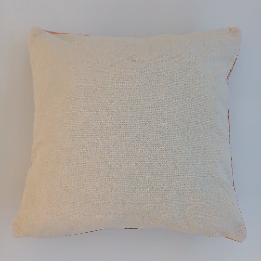Moroccan Handmade Orange Cactus Silk Cushion Cover 16''x16'' / 40x40 CM