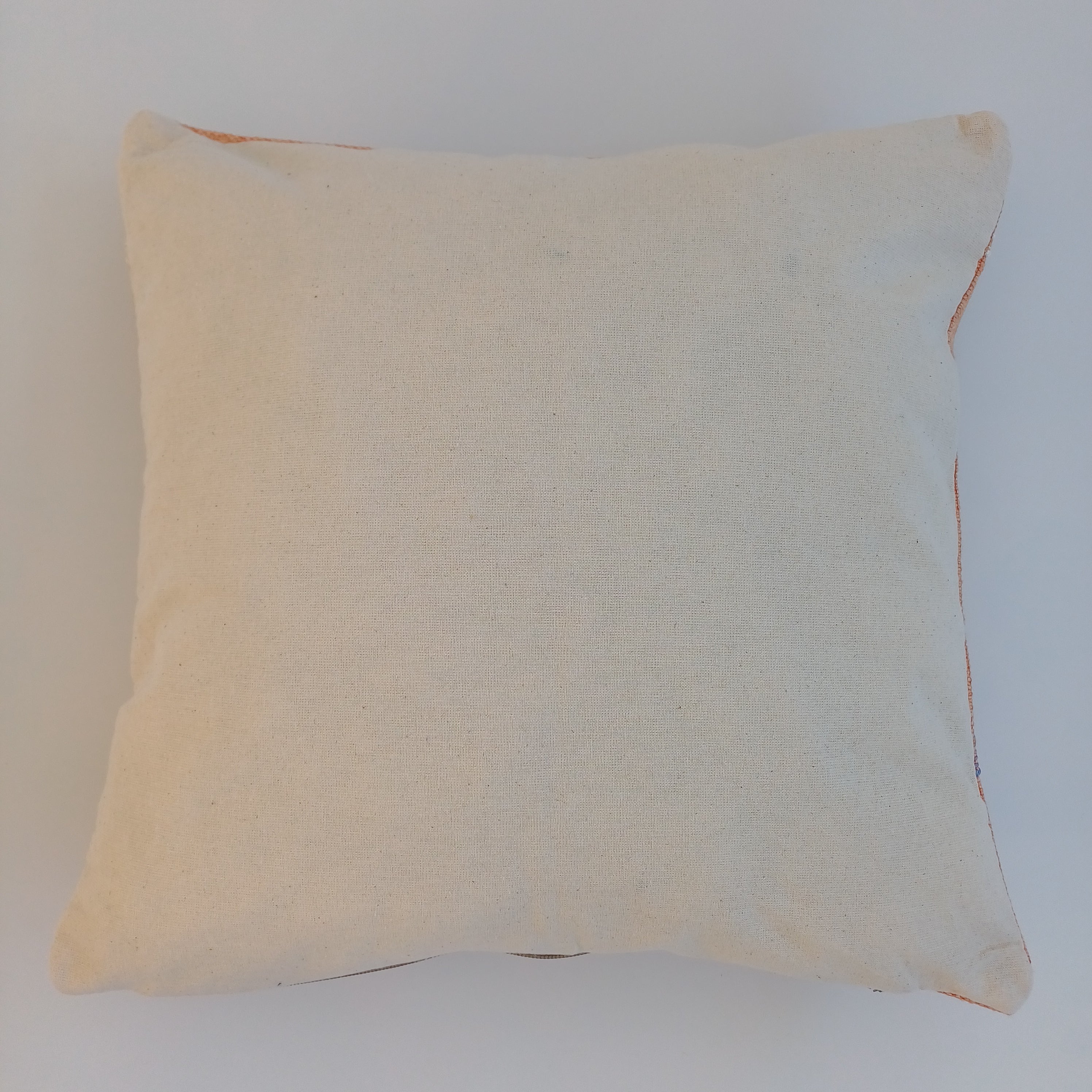 Moroccan Handmade Orange Cactus Silk Cushion Cover 16''x16'' / 40x40 CM
