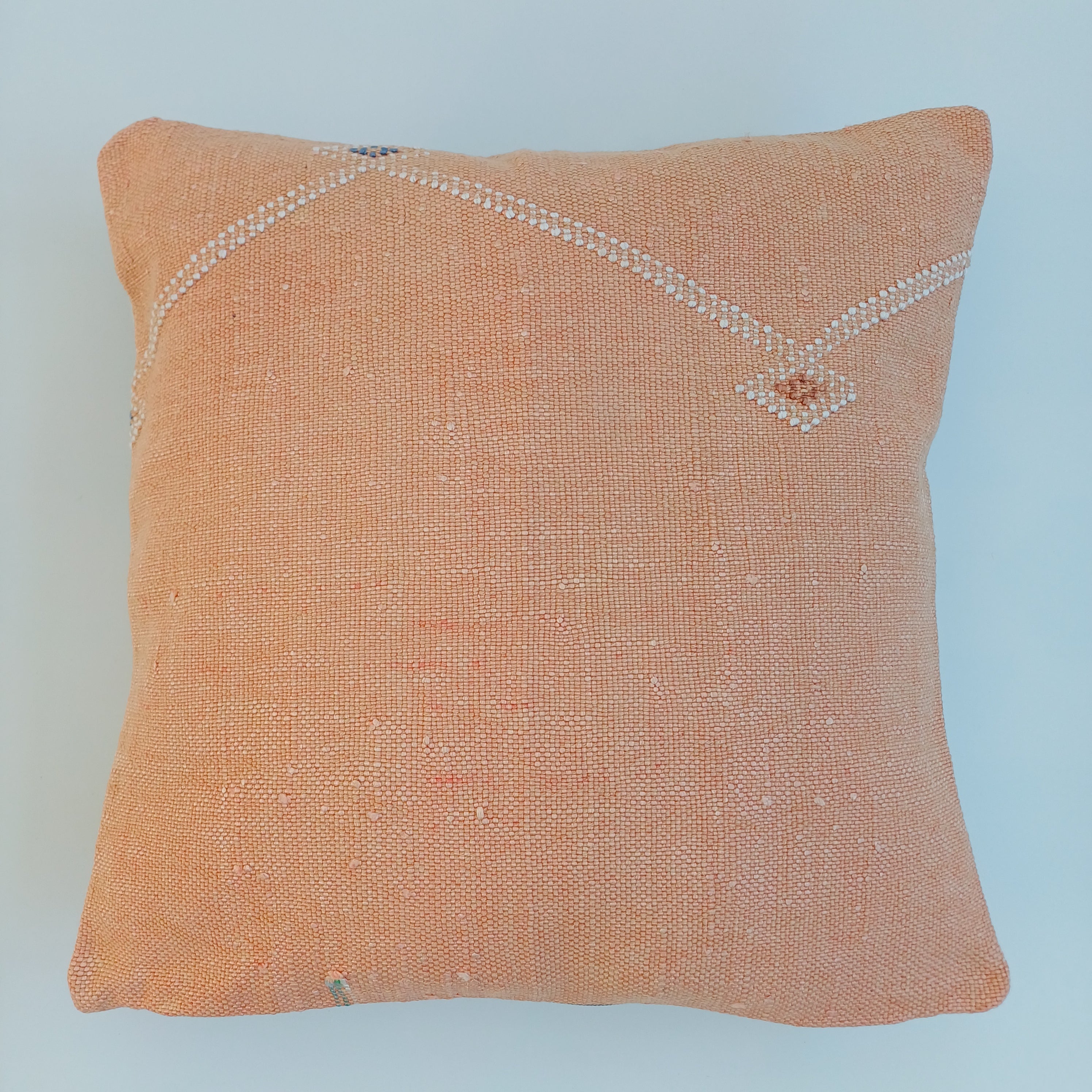 Moroccan Handmade Orange Cactus Silk Cushion Cover 16''x16'' / 40x40 CM