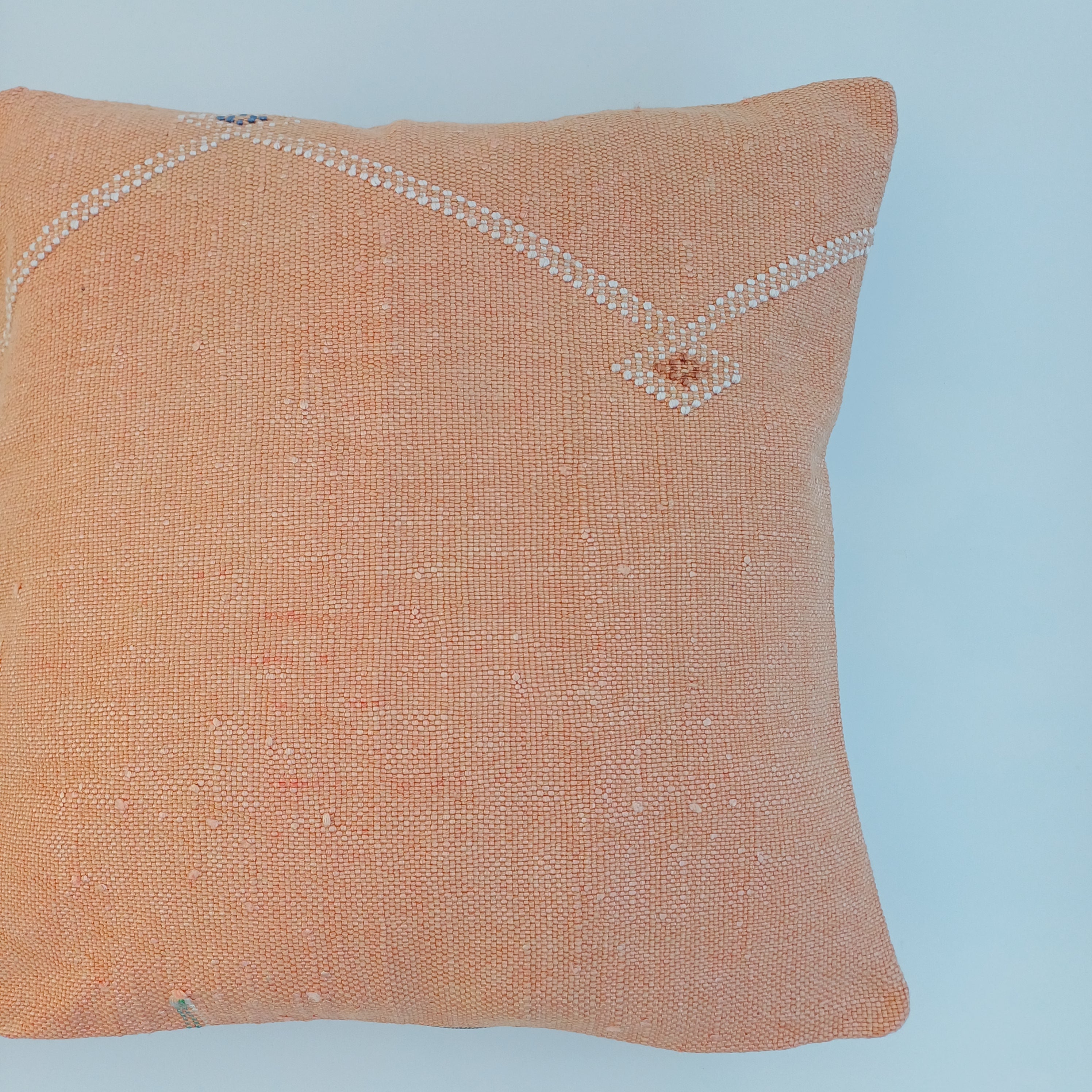 Moroccan Handmade Orange Cactus Silk Cushion Cover 16''x16'' / 40x40 CM