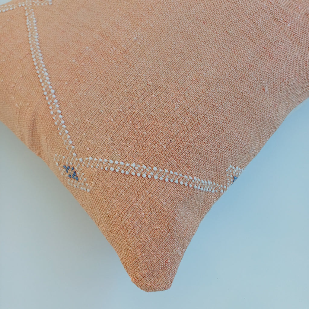 Moroccan Handmade Orange Cactus Silk Cushion Cover 16''x16'' / 40x40 CM