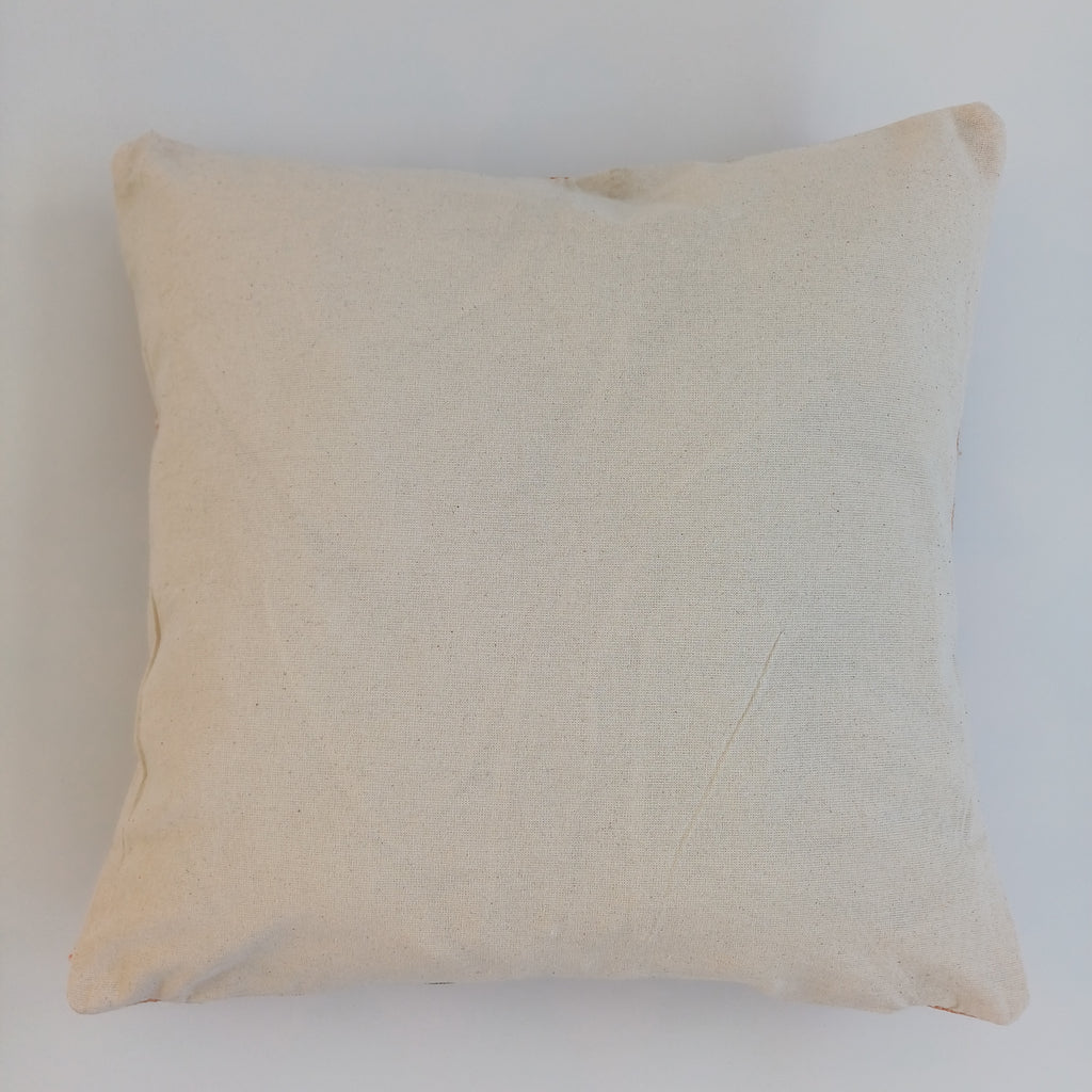 Moroccan Handmade Orange Cactus Silk Cushion Cover 16''x16'' / 40x40 CM