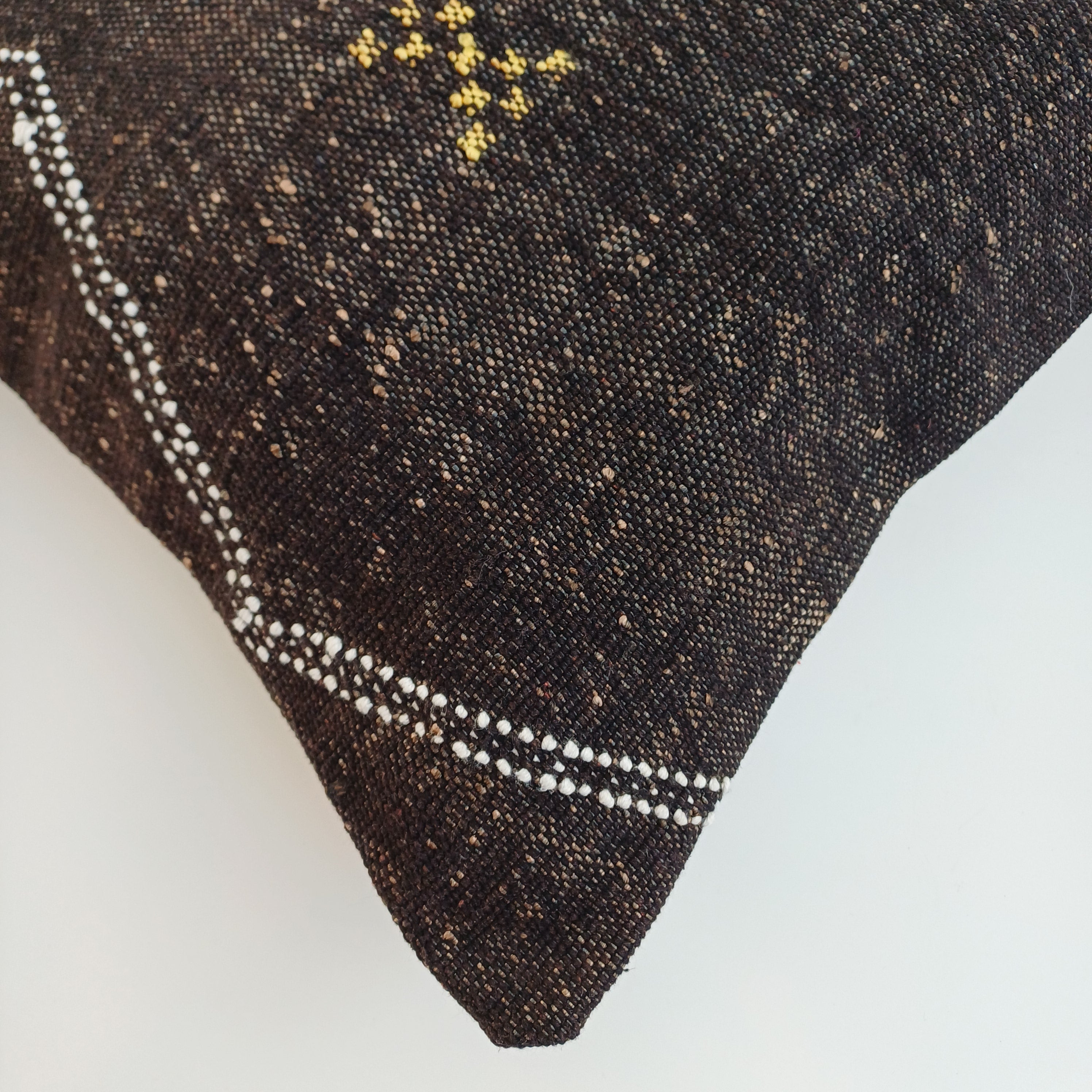 Moroccan Handmade Brown Cactus Silk Cushion Cover 16''x16'' / 40x40 CM