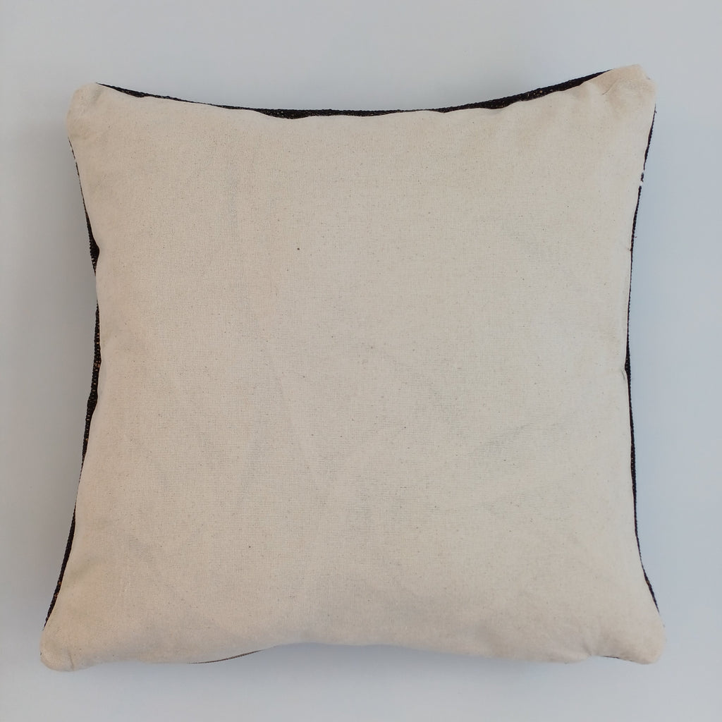 Moroccan Handmade Brown Cactus Silk Cushion Cover 16''x16'' / 40x40 CM