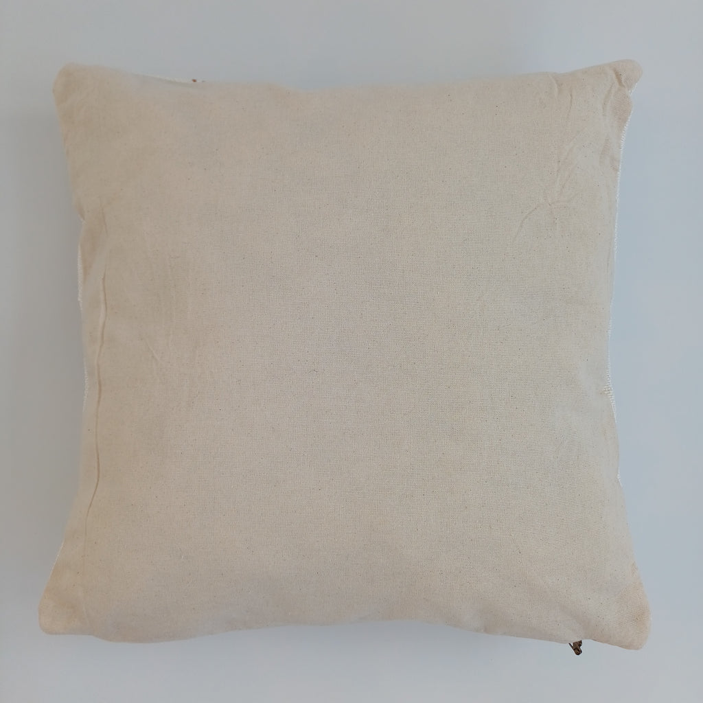 Moroccan Handmade White Cactus Silk Cushion Cover 16''x16'' / 40x40 CM
