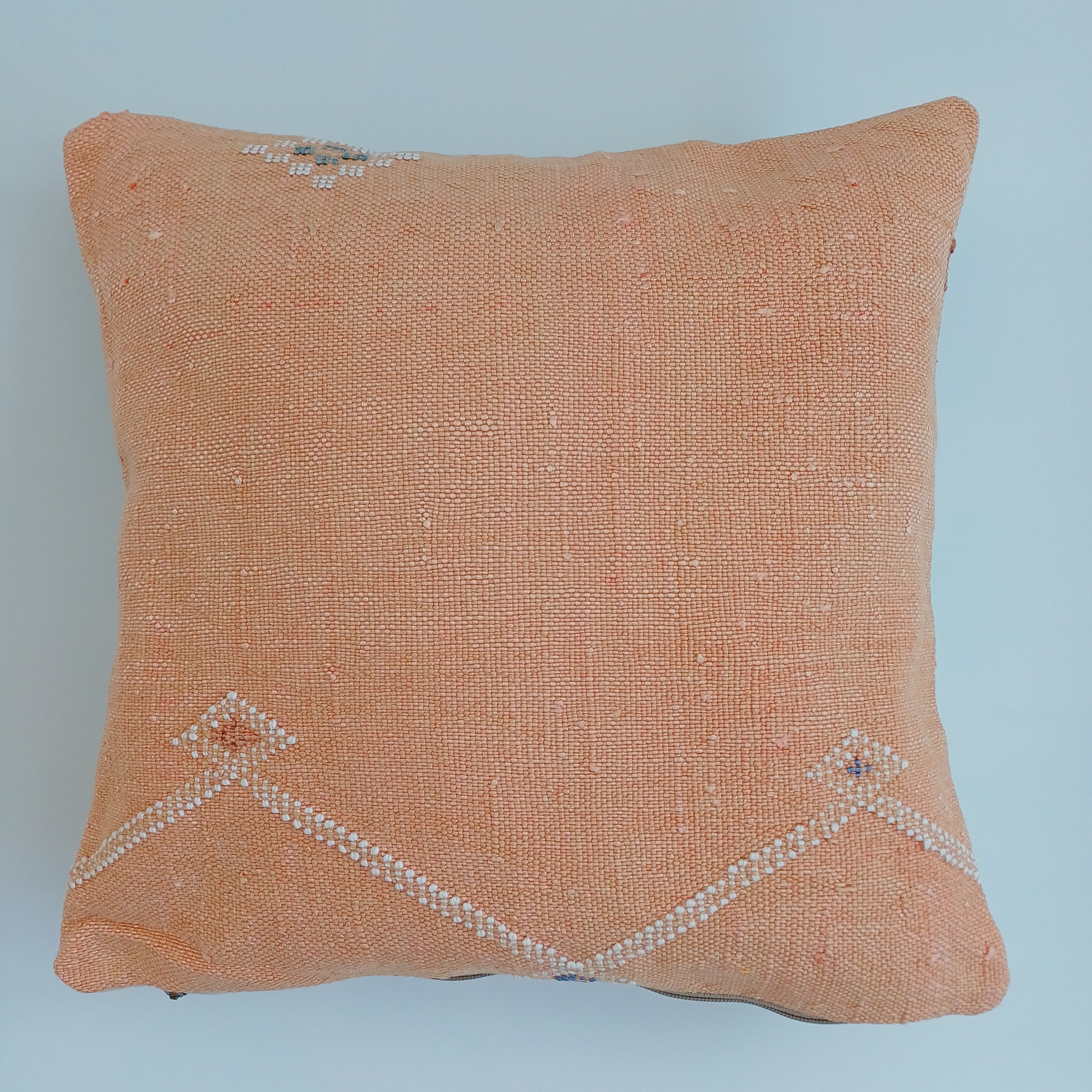 Moroccan Handmade Orange Cactus Silk Cushion Cover 16''x16'' / 40x40 CM