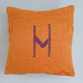 Moroccan Handmade Orange Cactus Silk Cushion Cover 16''x16'' / 40x40 CM