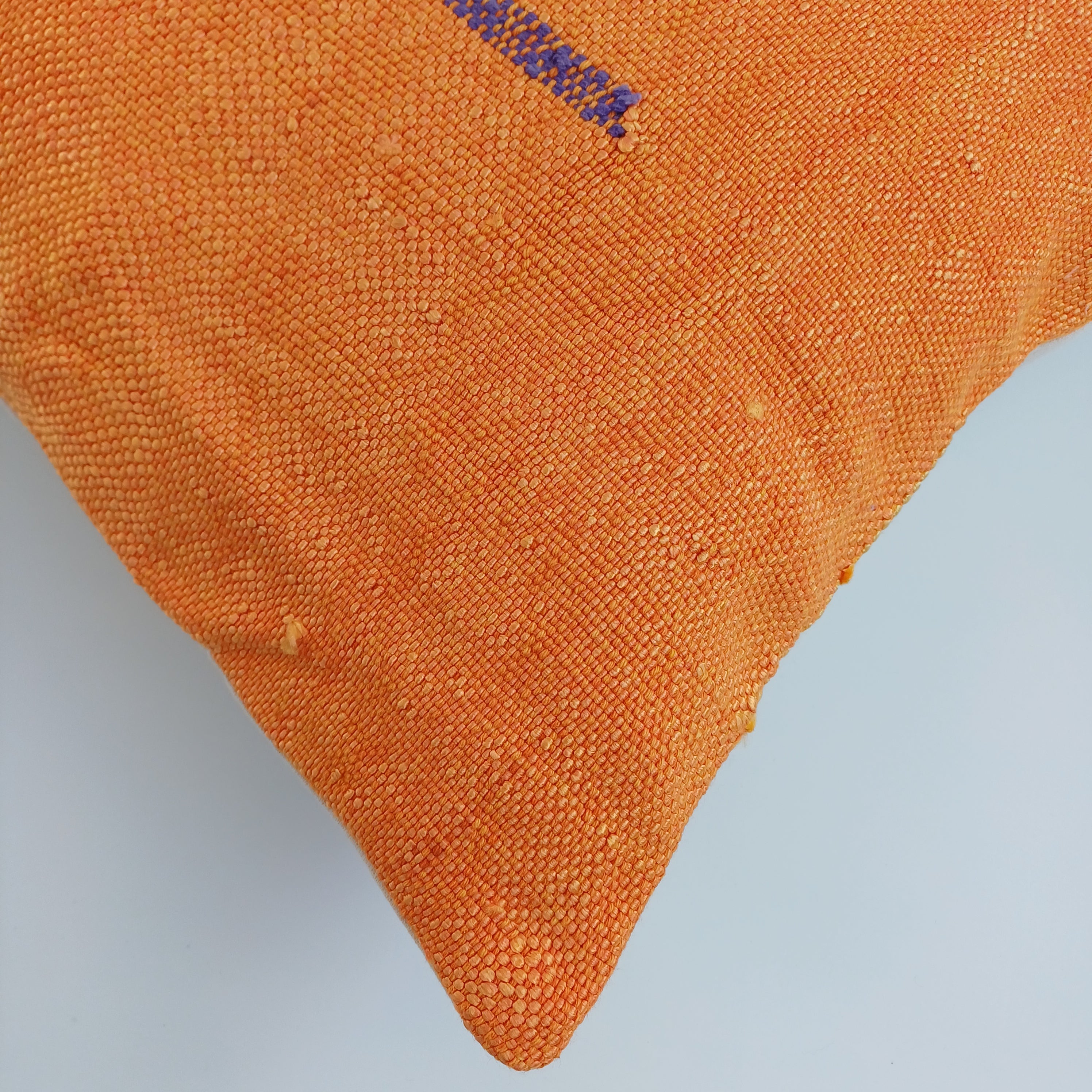 Moroccan Handmade Orange Cactus Silk Cushion Cover 16''x16'' / 40x40 CM