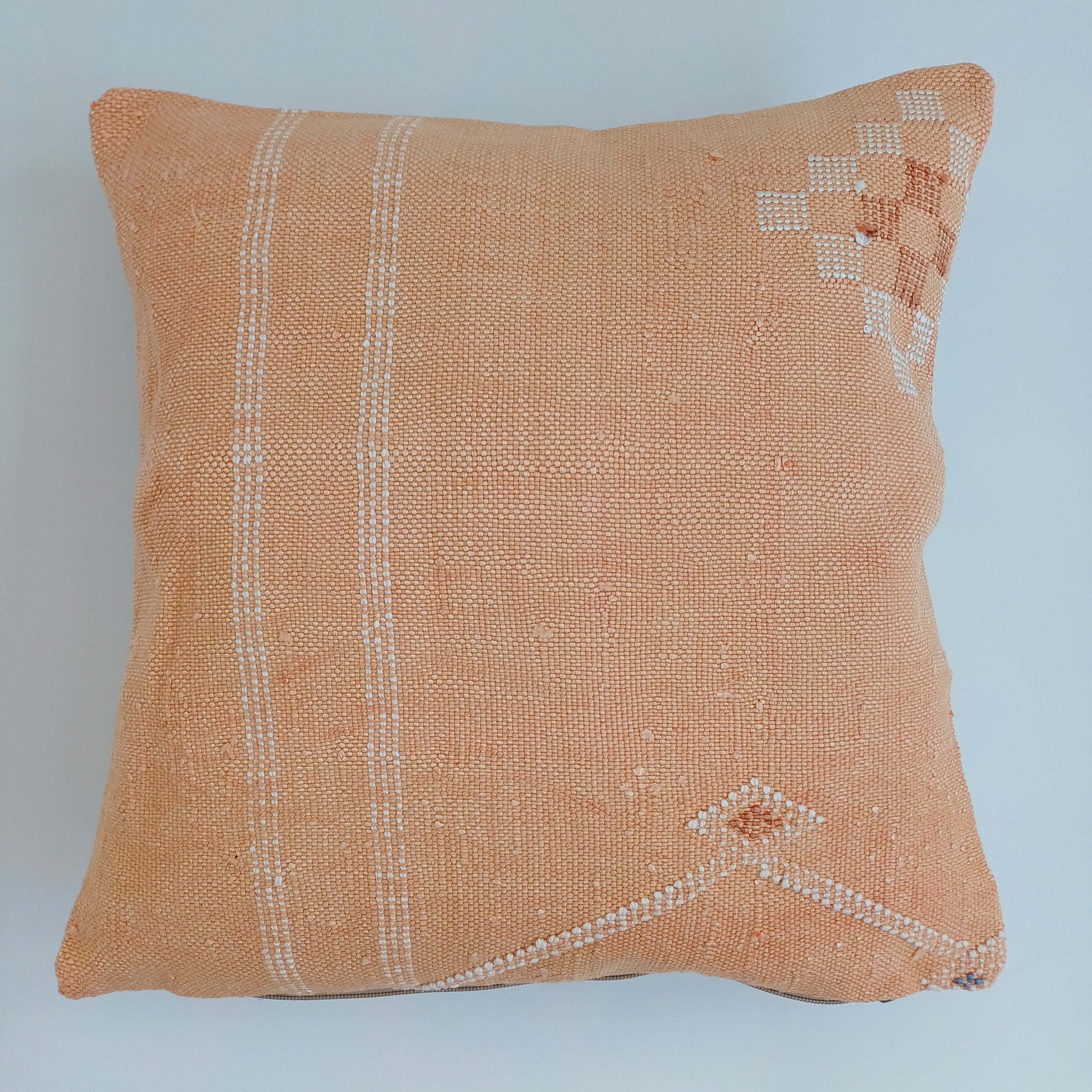 Moroccan Handmade Orange Cactus Silk Cushion Cover 16''x16'' / 40x40 CM