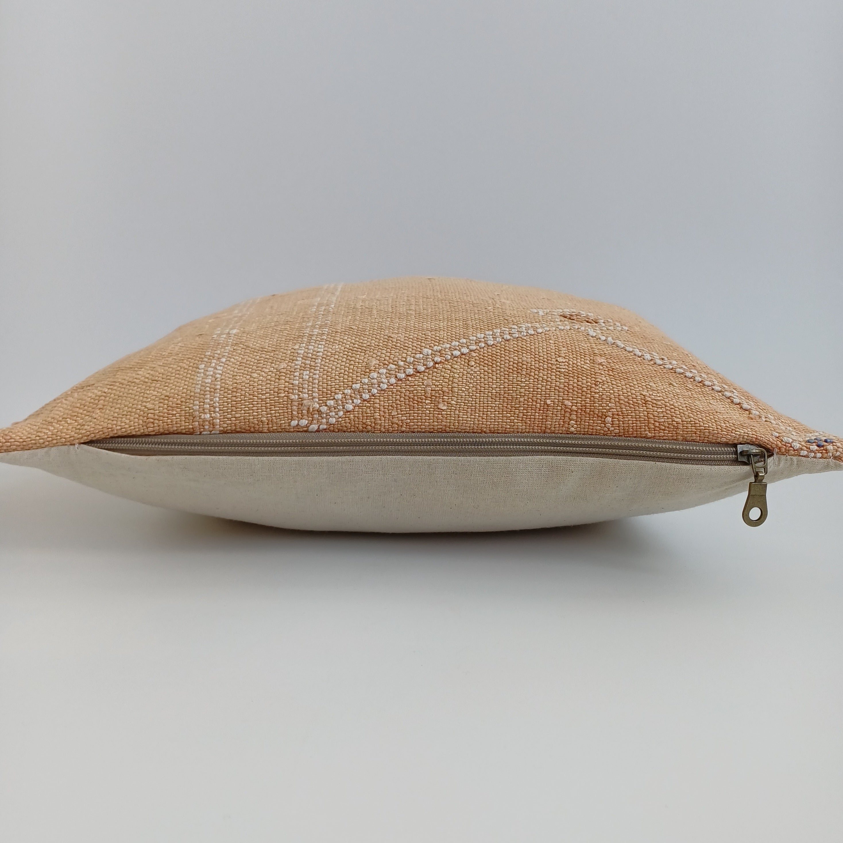 Moroccan Handmade Orange Cactus Silk Cushion Cover 16''x16'' / 40x40 CM